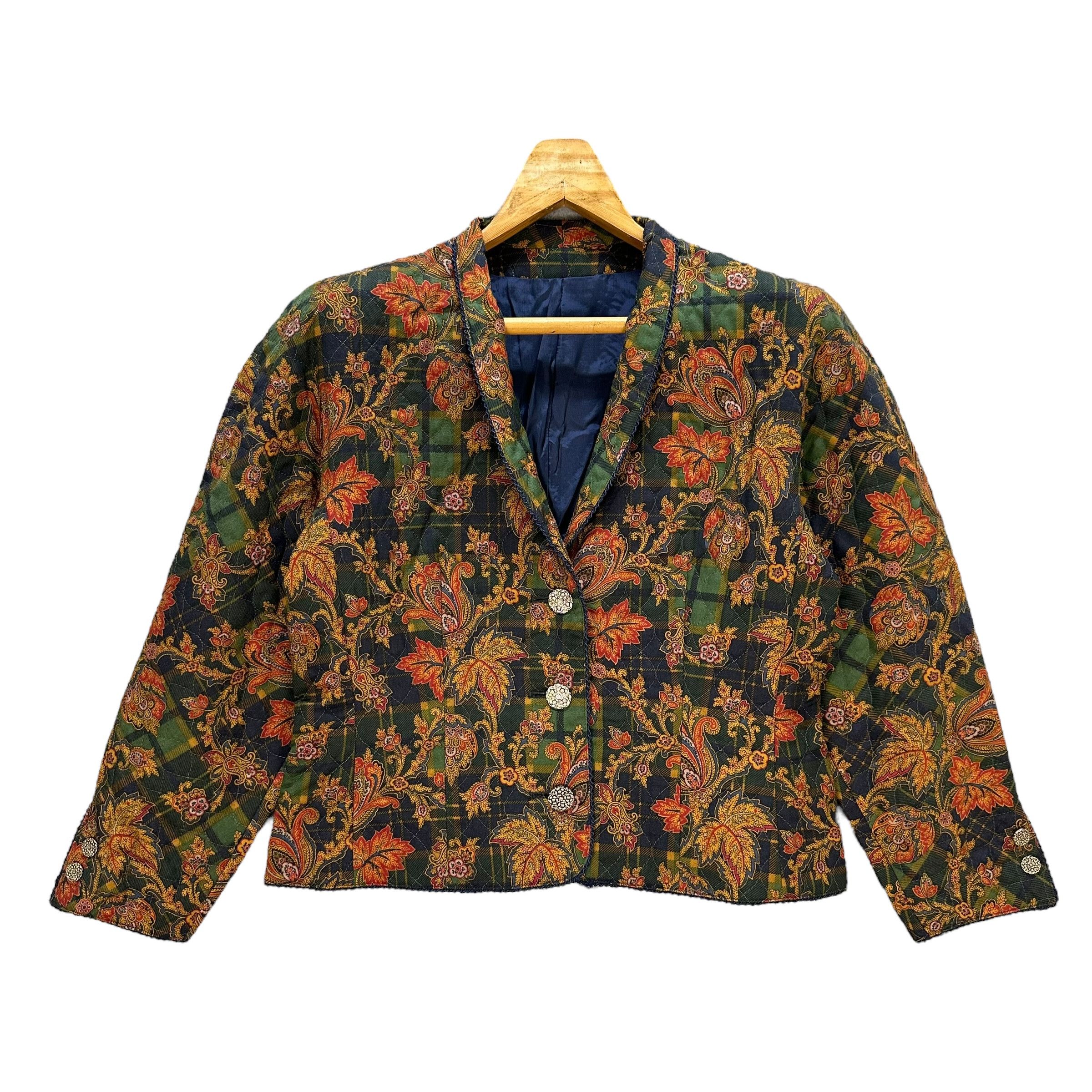 Burberry BURBERRYS Floral Design Crop Jacket #A41-0936 Size M / US 6-8 / IT 42-44 - 1 Thumbnail