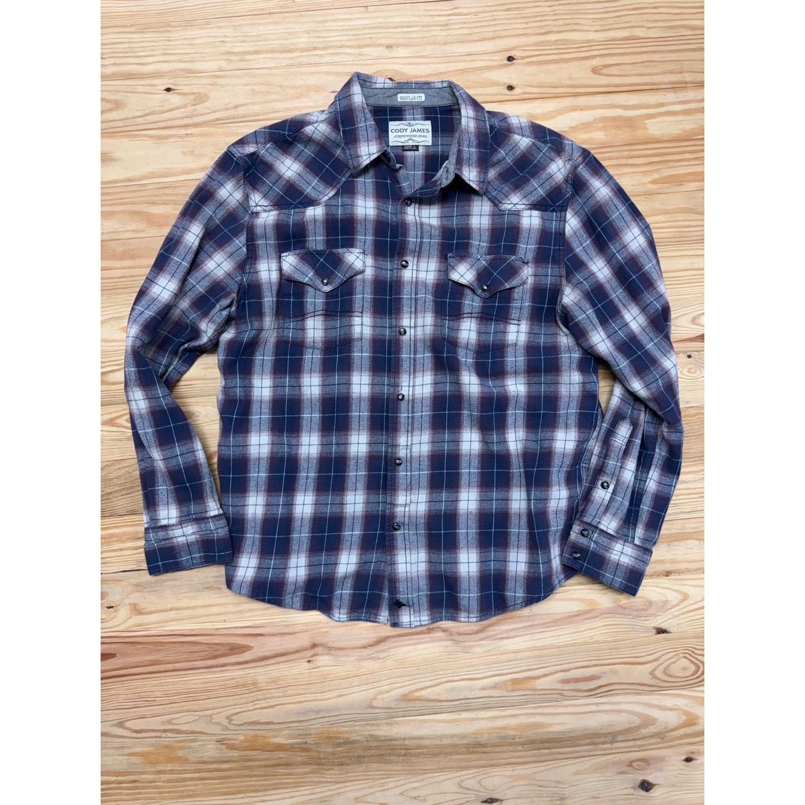 Cody James Cody James Long Sleeve Western Flannel Purple Plaid L Size US L / EU 52-54 / 3 - 1 Thumbnail