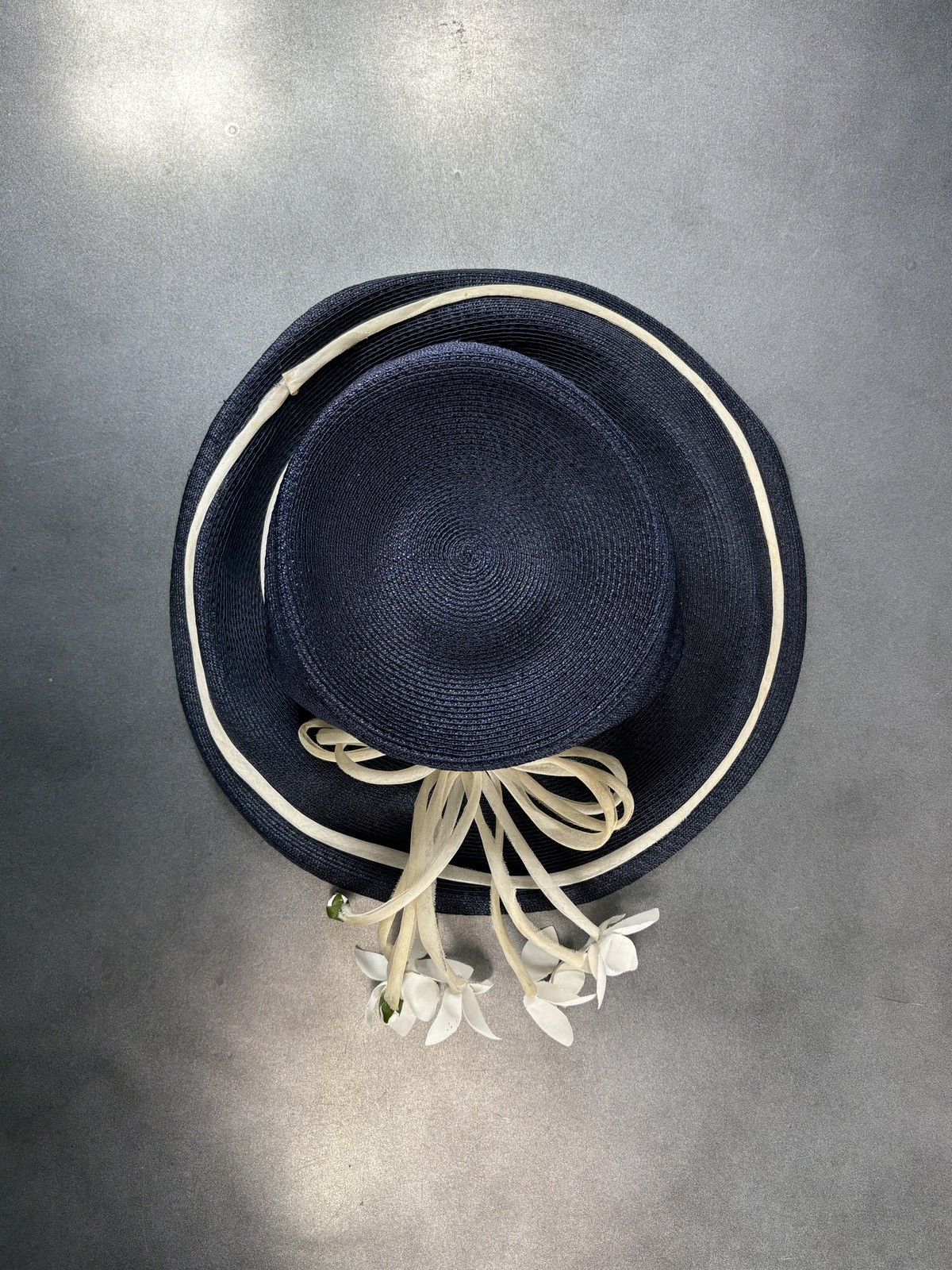 Yves Saint Laurent 1960s Yves Saint Laurent Hat Vintage YSL Straw Cap Floral Size ONE SIZE - 18 Thumbnail