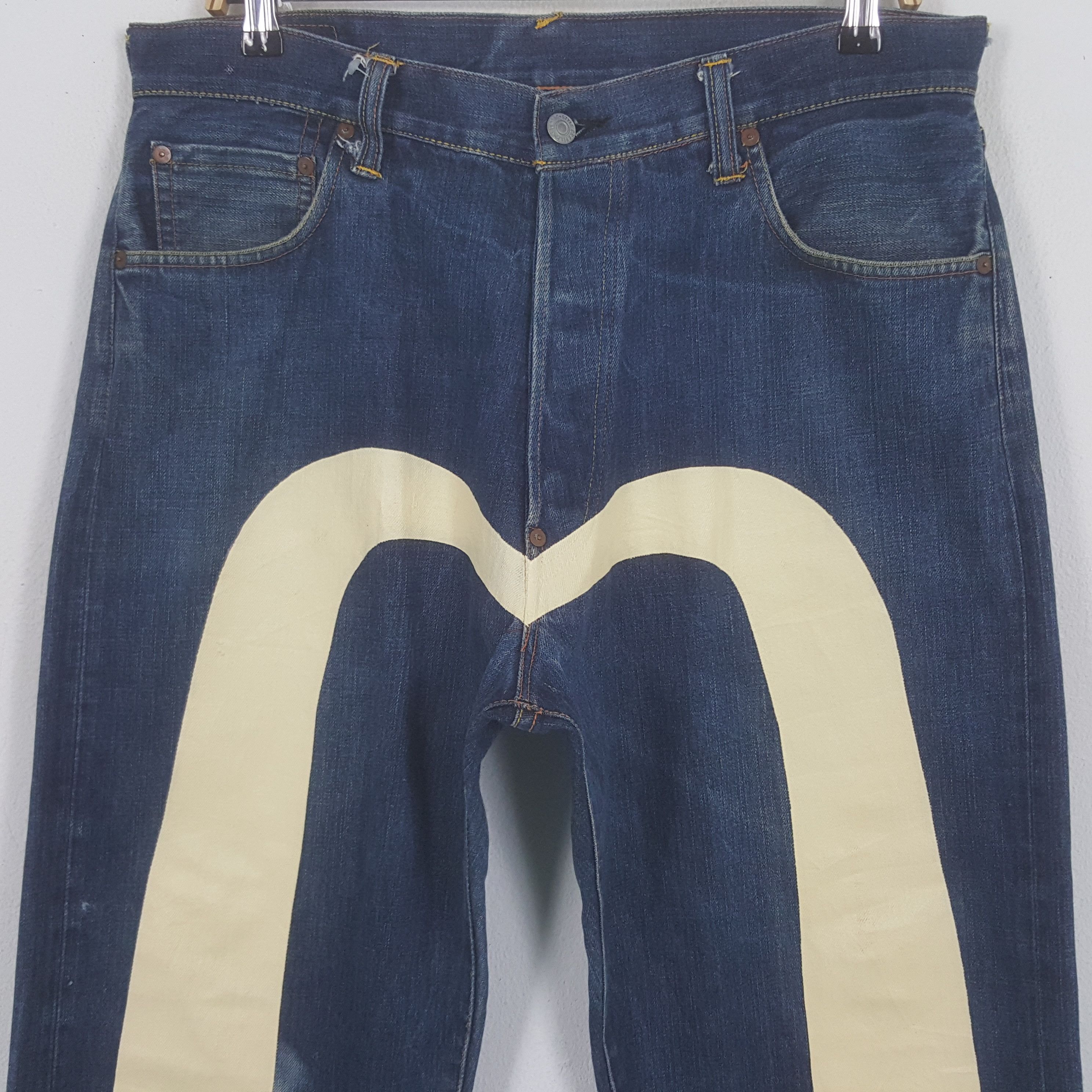 Evisu × Japanese Brand × Vintage Vintage Evisu Japanese Brand Daicock Custom Art Denim Jeans Size US 35 - 2 Thumbnail