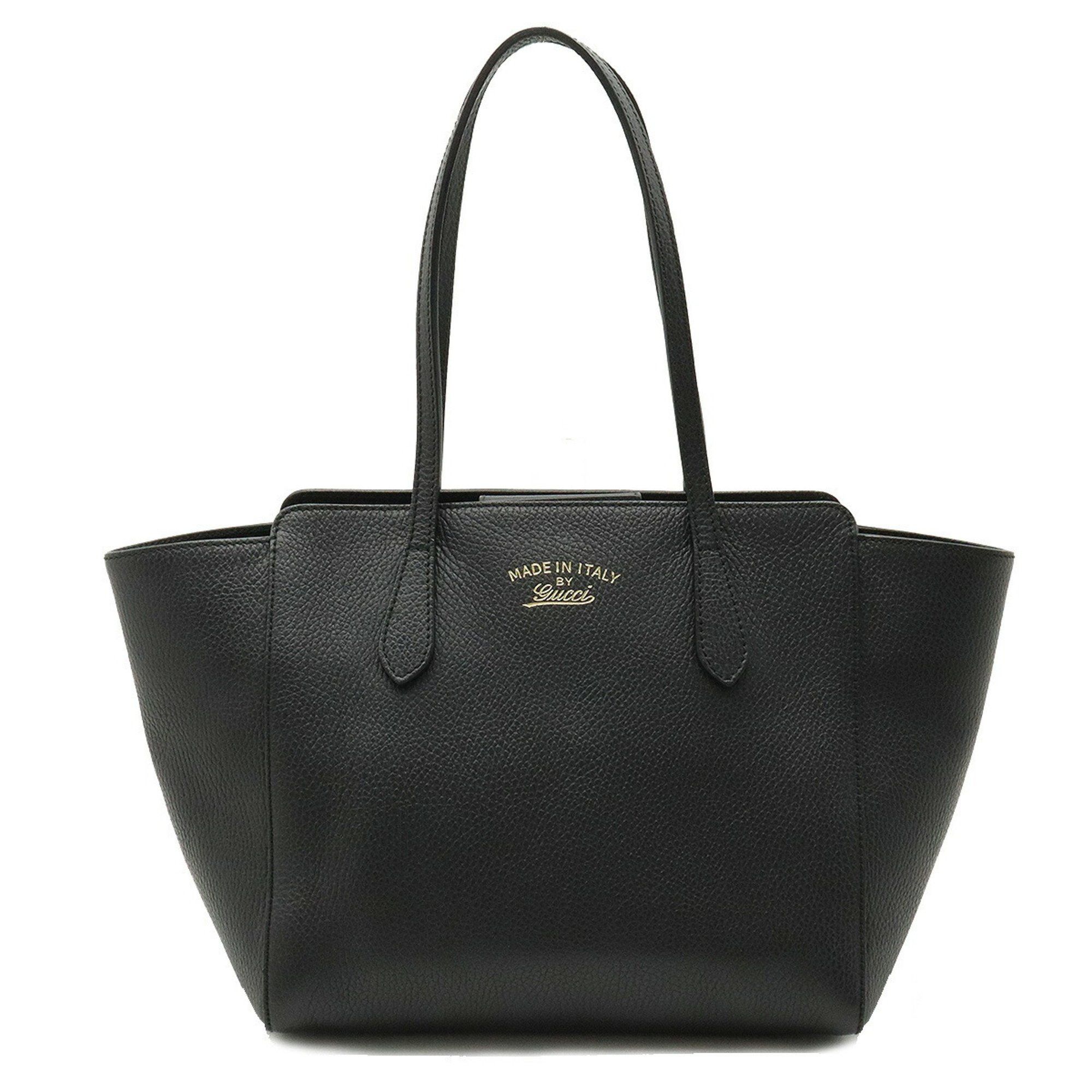 image of Gucci Swing Tote Bag Shoulder Leather Black 354408, Women's