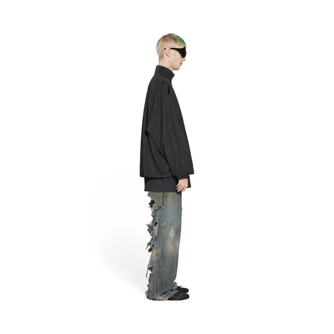 Balenciaga o1w1db10725 Minimal Tracksuit Jacket in Black Size US XL / EU 56 / 4 - 3 Thumbnail