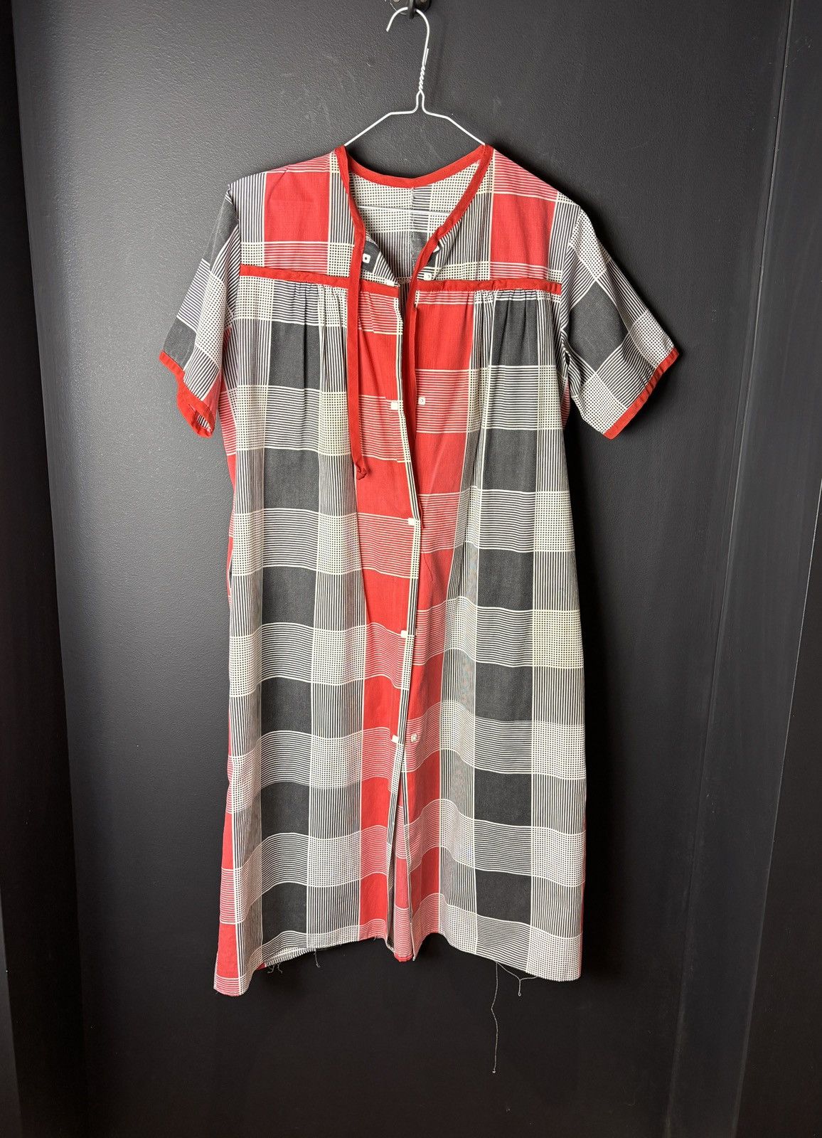 Vintage 1970s Plaid Dress Vintage Summer Gown YSL 60s MCM 80s Beach Size M / US 6-8 / IT 42-44 - 2 Thumbnail