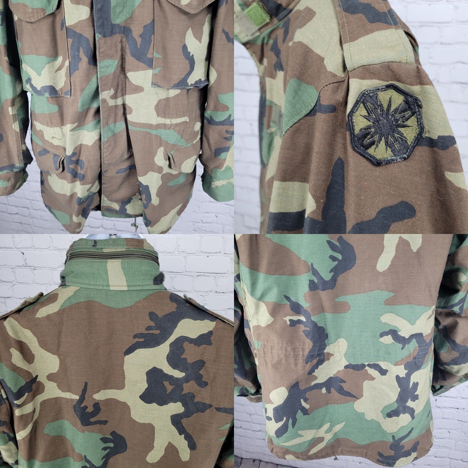 Vintage US Army Jacket Field Camo Cold Weather Zip Snap Military Medium M Size US M / EU 48-50 / 2 - 8 Thumbnail