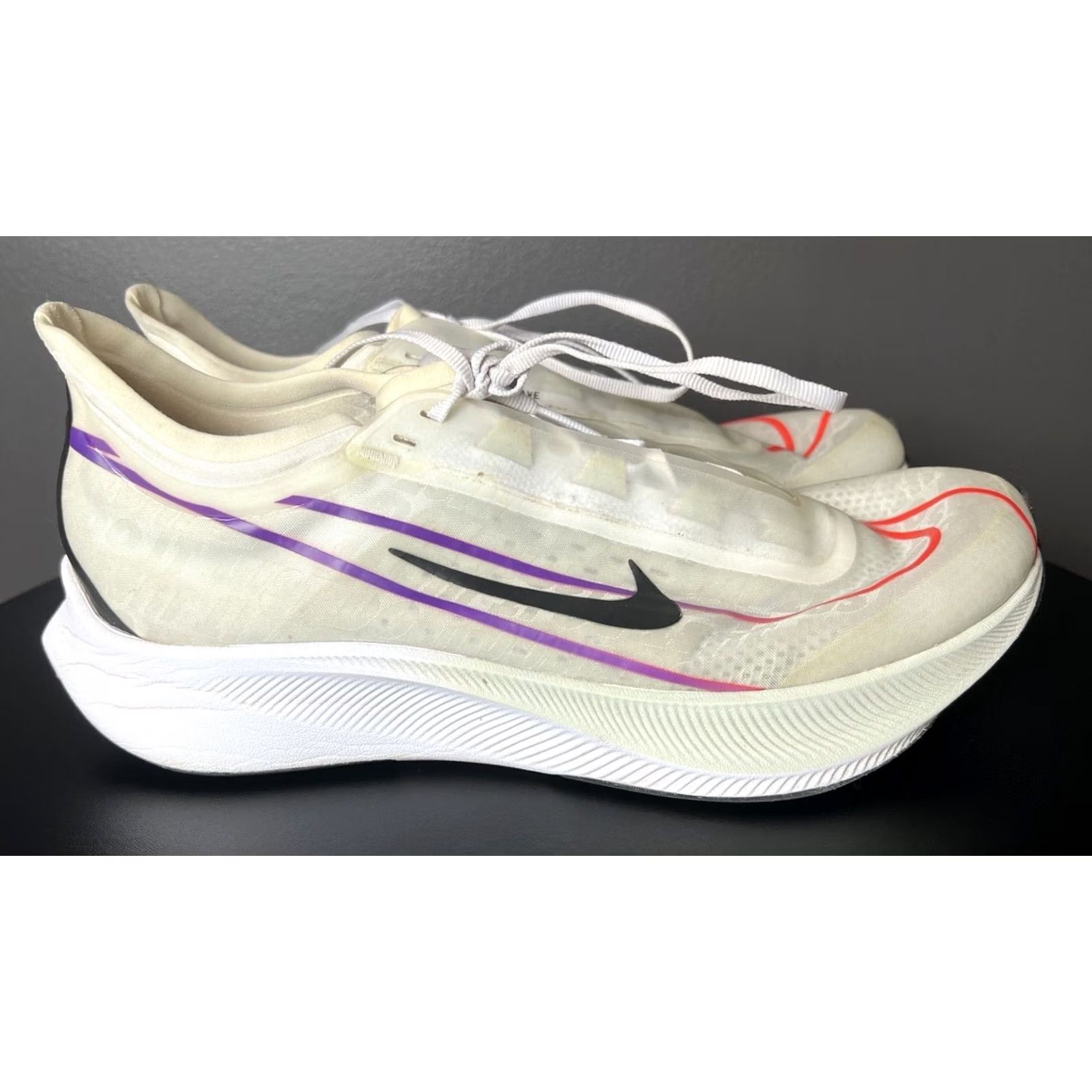 Nike Nike Zoom Fly 3 White/Black-Hyper Violet Women's Mens 11 9.5 AT8241-102 Sneaker Athletic Shoes Size US 11 / IT 41 - 2 Thumbnail
