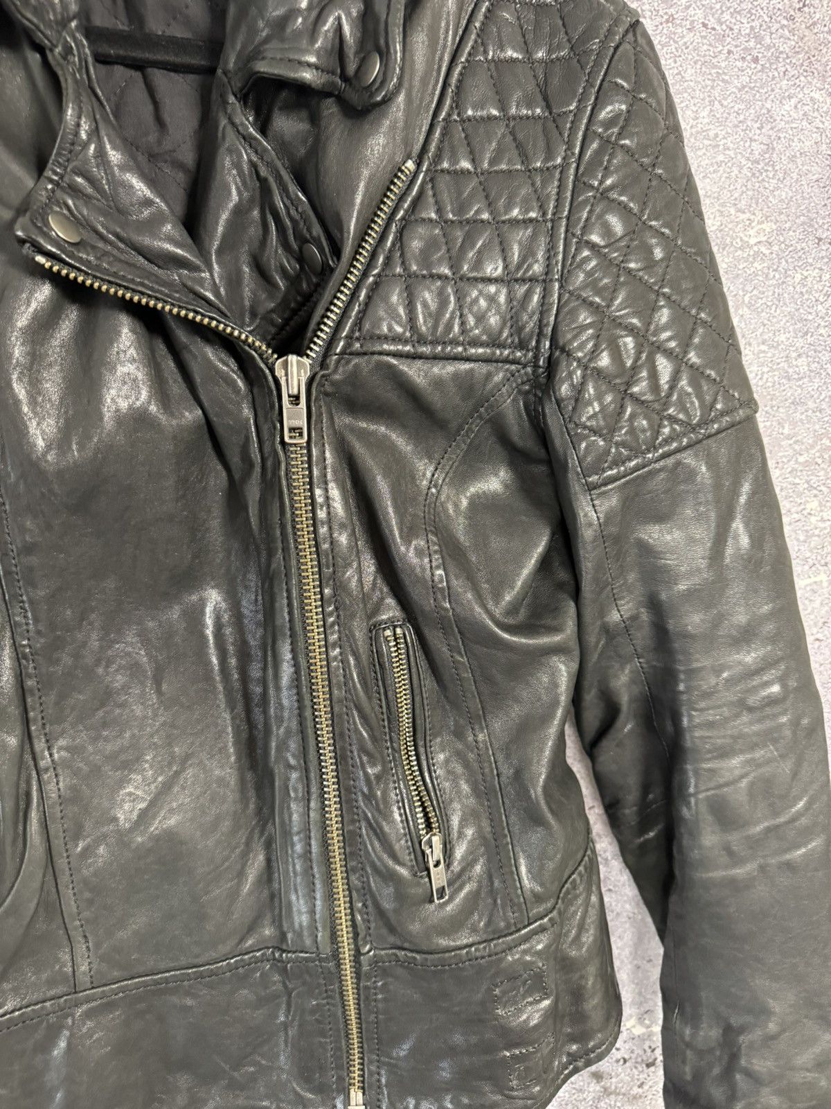 Allsaints All Saints Leather Jacket Women’s Uk 14 Black Lamb Papin Size L / US 10 / IT 46 - 9 Thumbnail