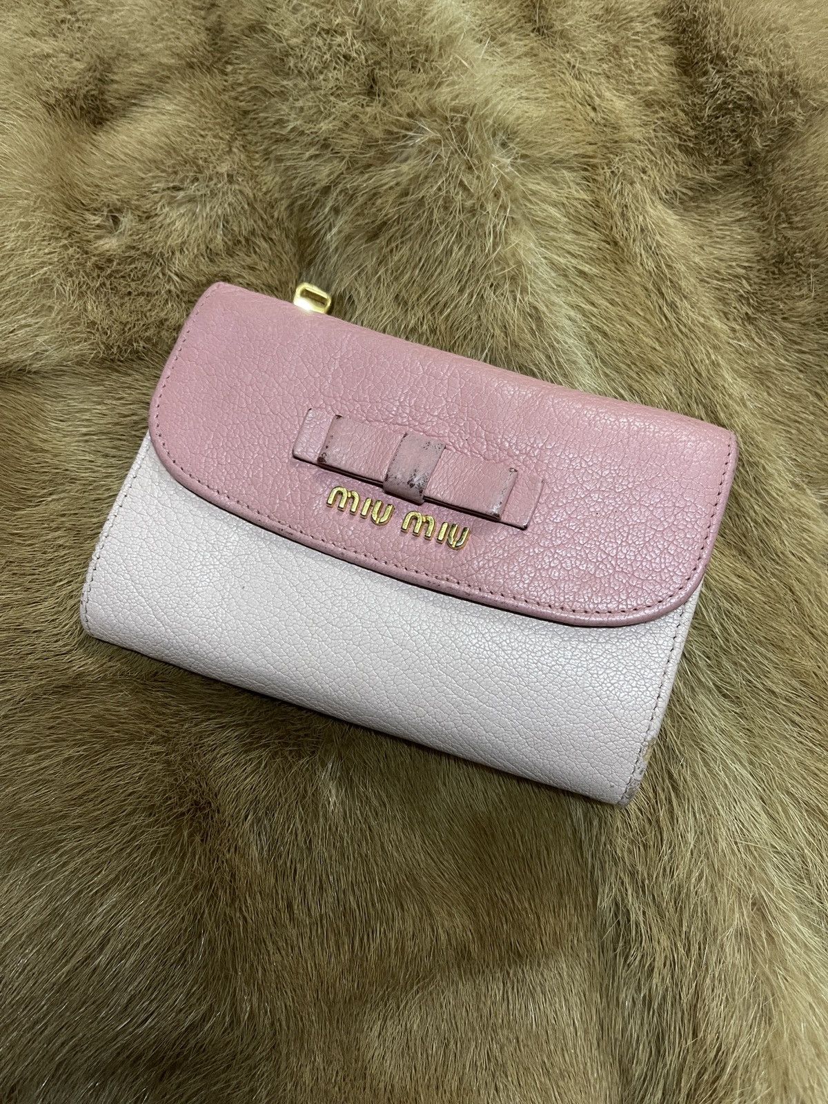 Miu Miu 198 Ribbon Tri-Fold Wallet