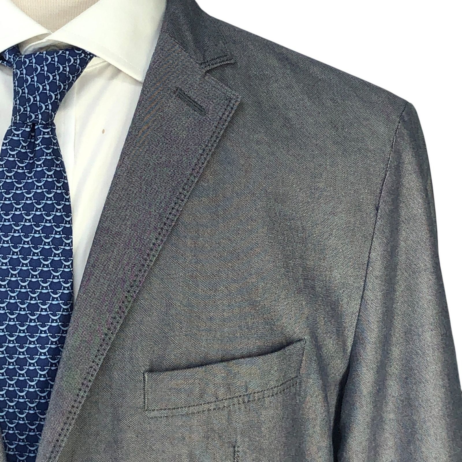 Hugo Boss Hugo Boss Sz 40R Sport Coat Morell Cotton Unstructured Gray Size 40R - 4 Thumbnail