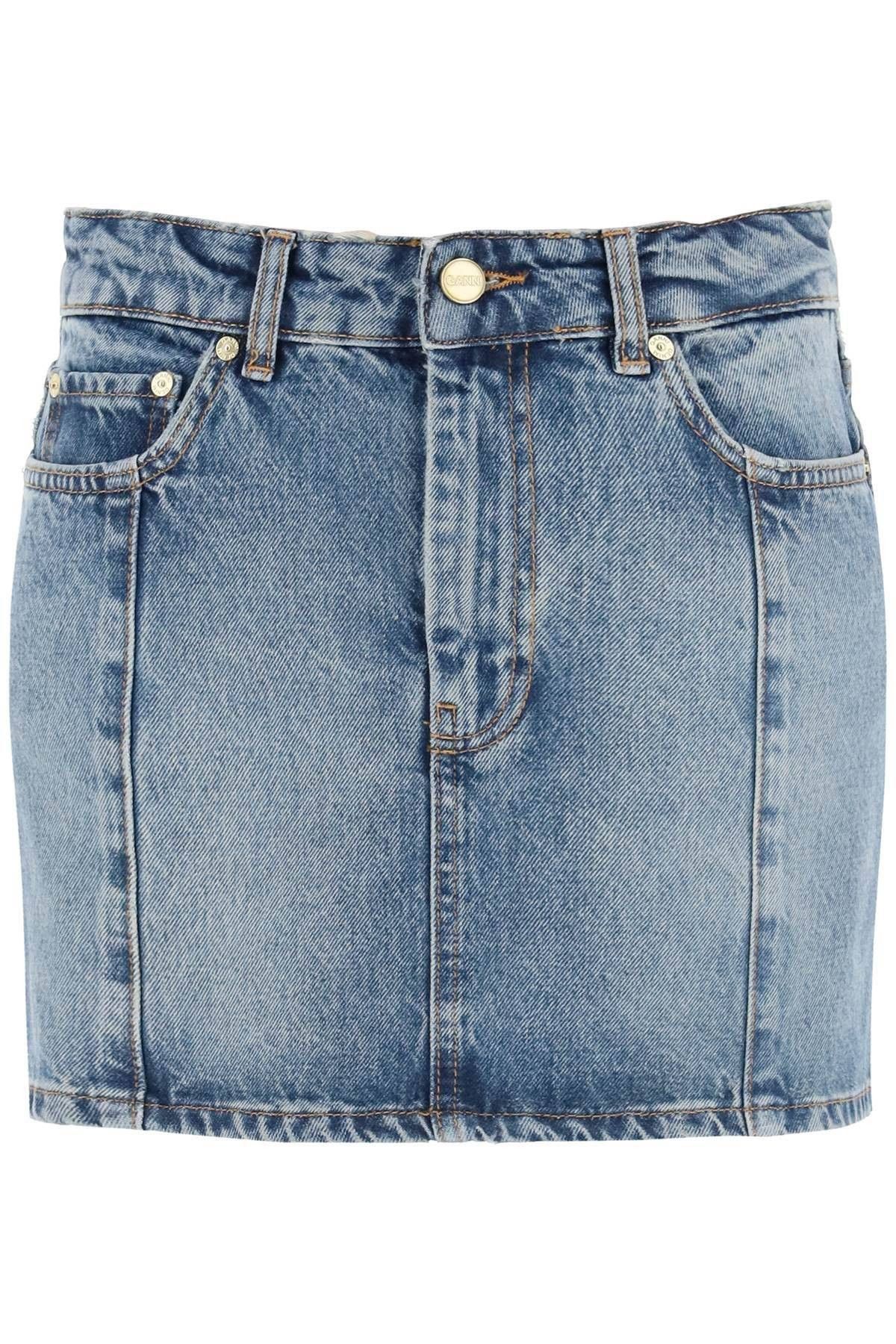 image of Ganni Denim Mini Skirt Size Eu 38 For Women in Blue