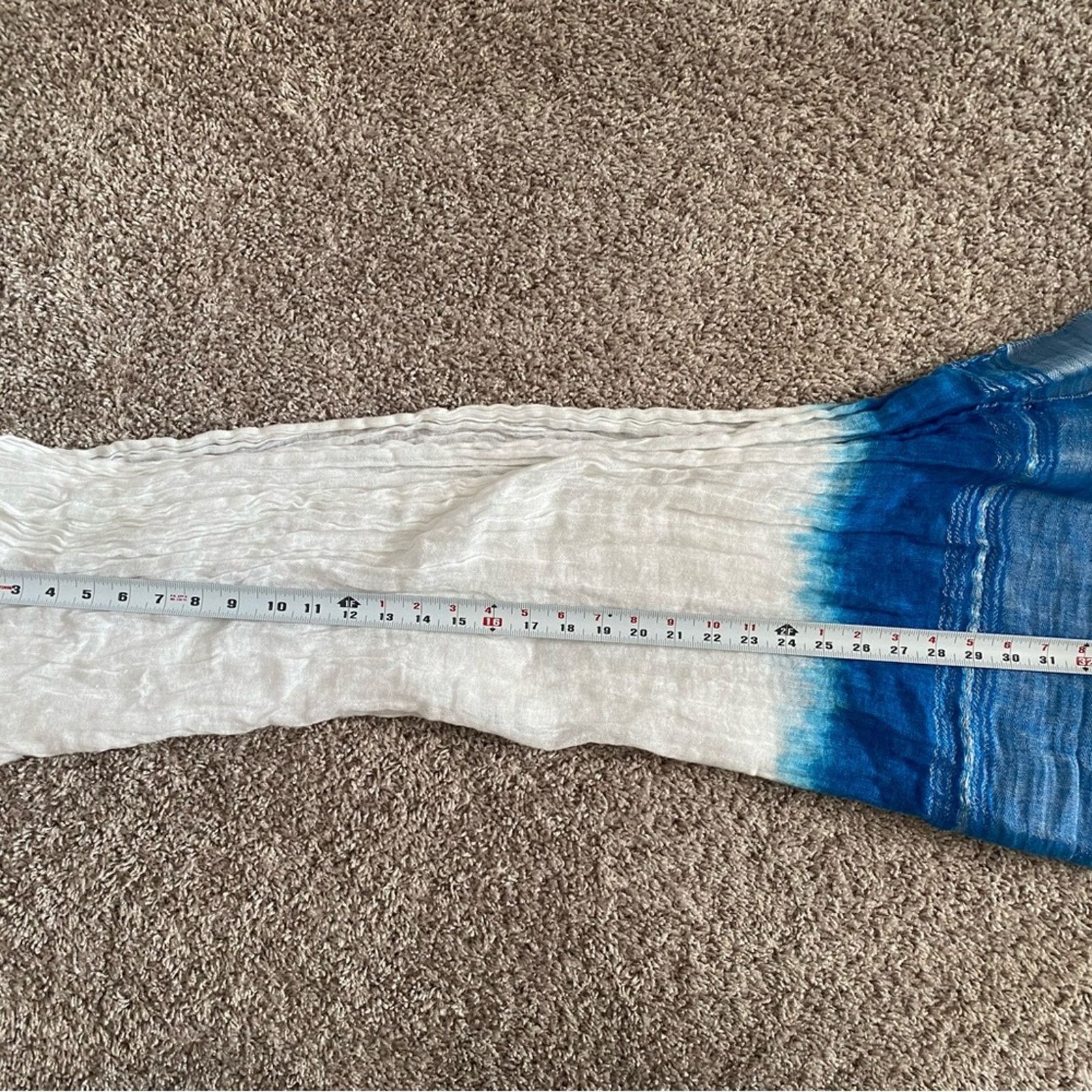 J.Crew Blue and White linen scarf by J. Crew Size ONE SIZE - 4 Thumbnail
