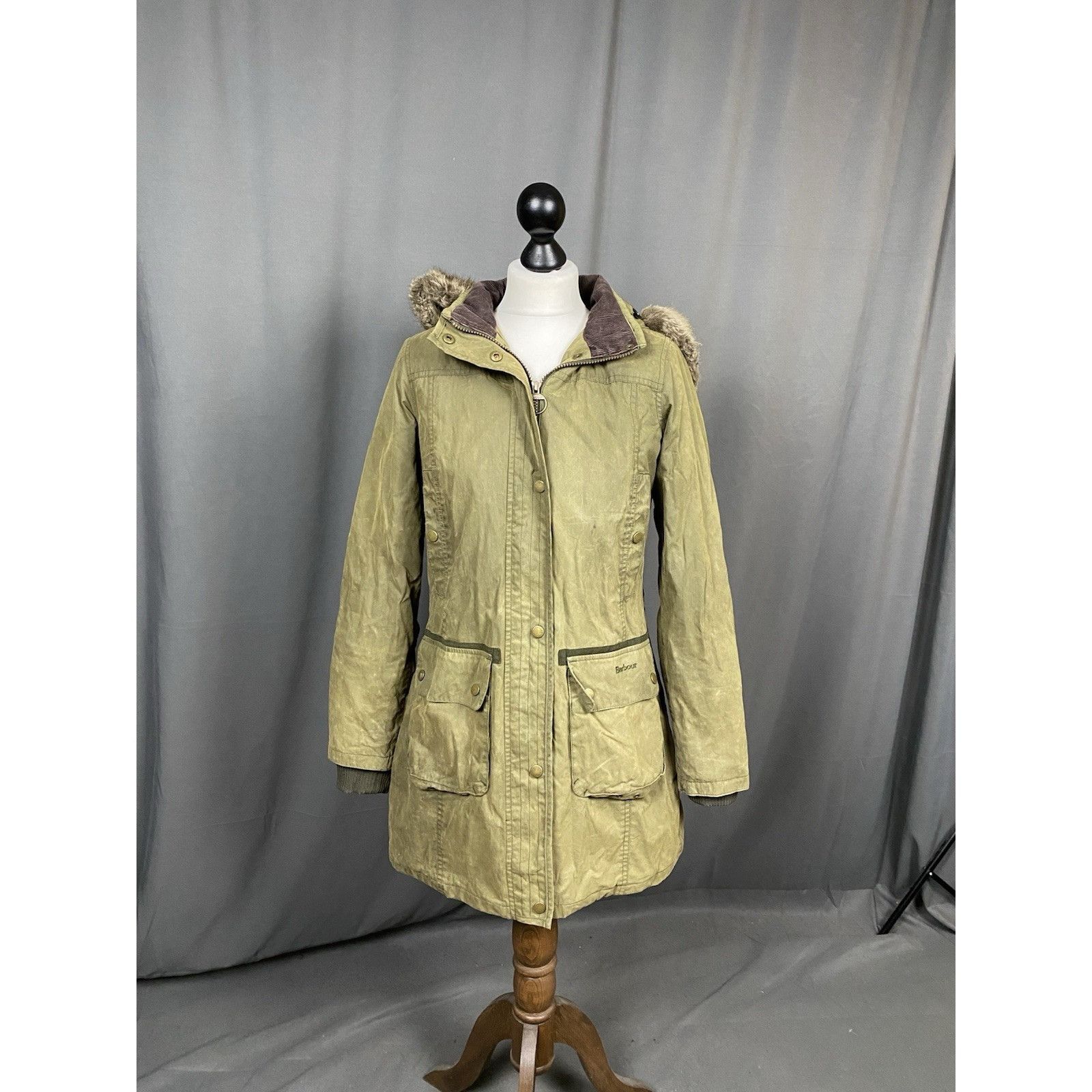Barbour Barbour Brittania Green Waxed Winter Insulated Parka Jacket Size M / US 6-8 / IT 42-44 - 2 Thumbnail