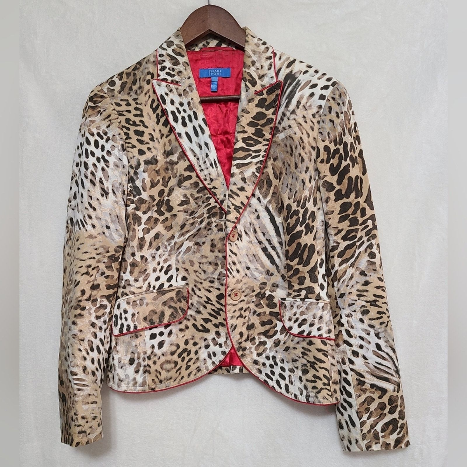 Escada Sport Animal Print Blazer Size 38
