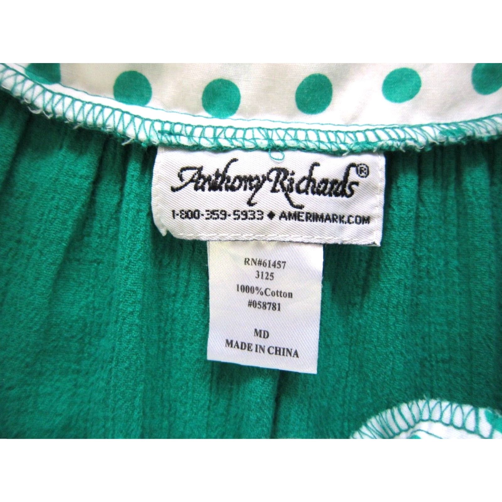 Vintage VINTAGE Anthony Richards Green White Polka Dot Pocket Muumuu Kaftan Maxi Dress MD Size M / US 6-8 / IT 42-44 - 3 Thumbnail