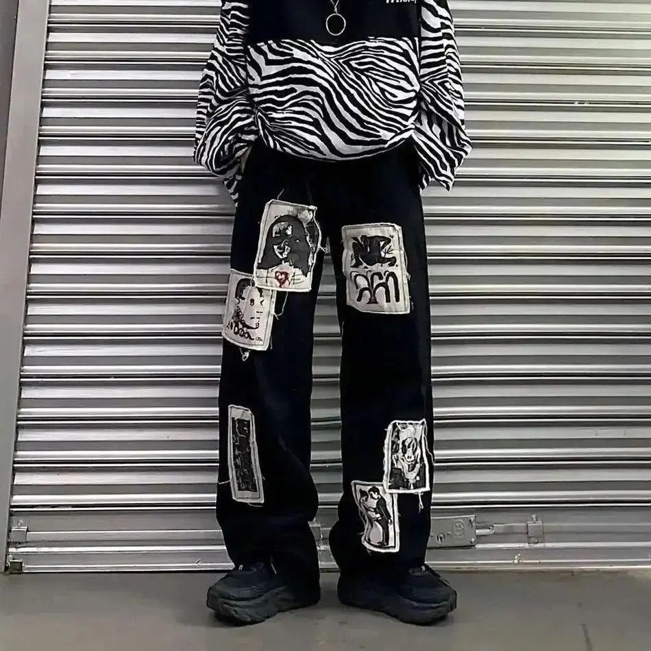 Japanese Brand Japanese style punk jeans with patches Size US 32 / EU 48 - 3 Thumbnail