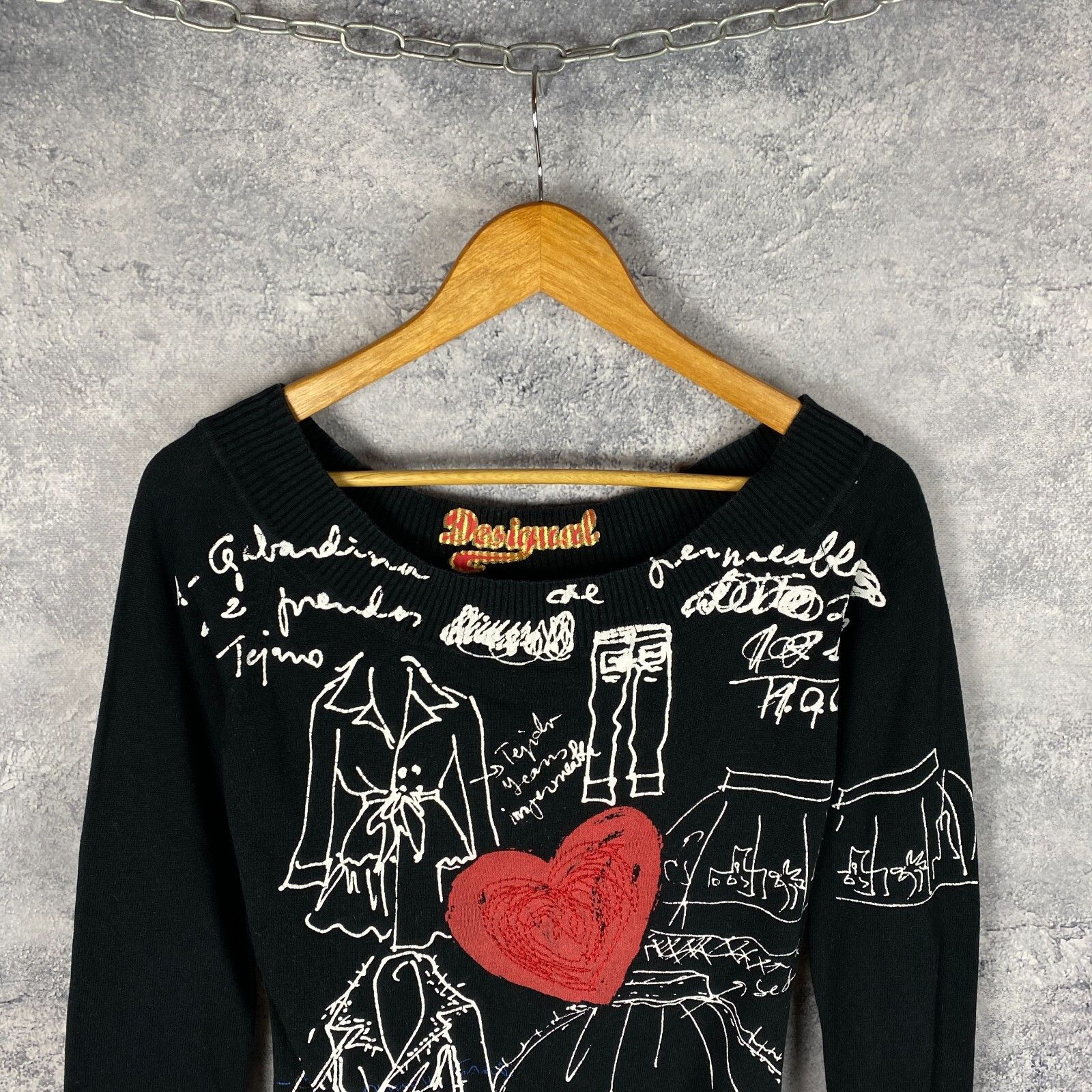 Desigual Desigual Sweater Women's Size M Black Long Sleeve ` Size M / US 6-8 / IT 42-44 - 2 Thumbnail
