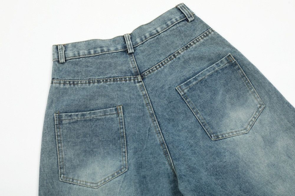 Jean American men's distressed washed punk scimitar jeans Size US 32 / EU 48 - 5 Thumbnail