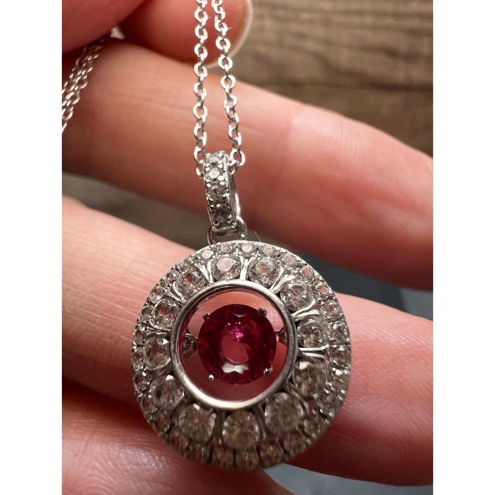Other Pink tourmalinetopaz pendant necklace in platinum over 925 Size ONE SIZE - 11 Thumbnail