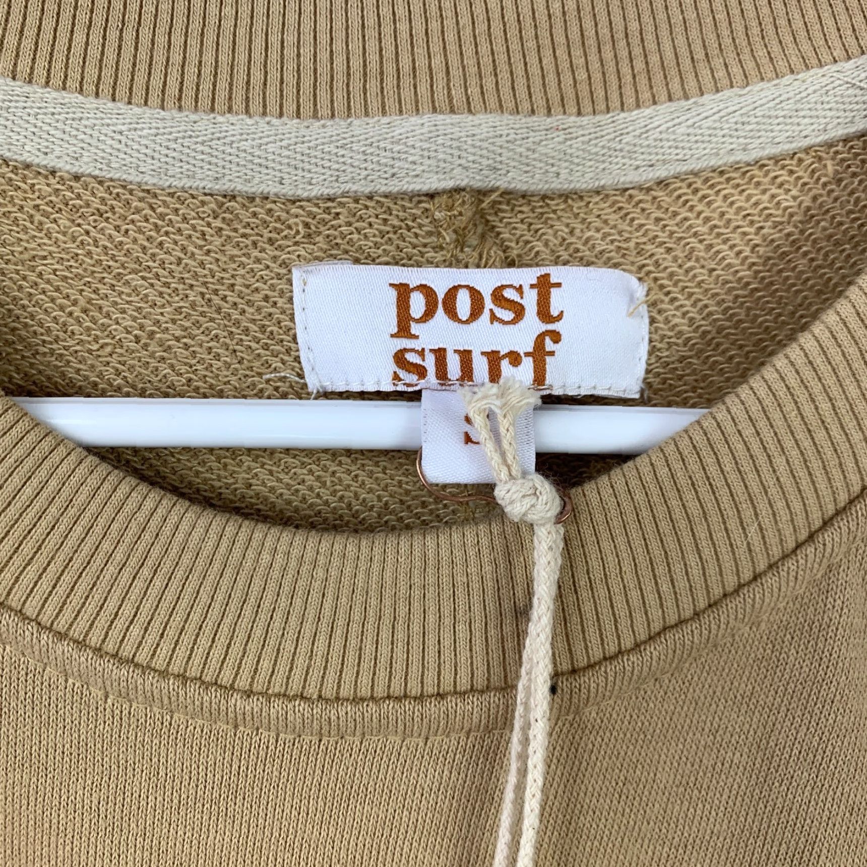 Vintage Post Surf Sweatshirt Oversized Crew Neck Pullover Women Beige S NWT READ FLAW - Small | All Seasons | Bohemian Beach Travel Comfort Linen Blend Shirt? Size S / US 4 / IT 40 - 4 Thumbnail