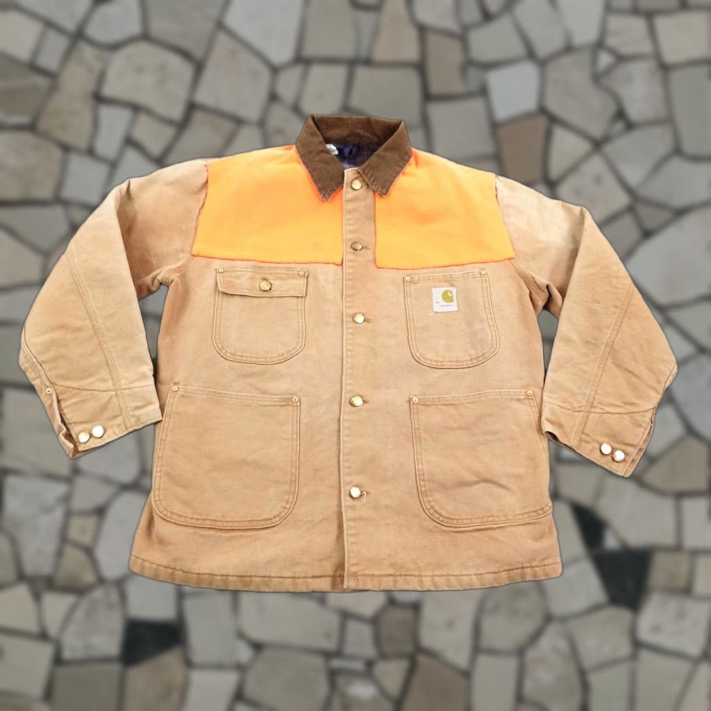 Carhartt VINTAGE Carhartt Jacket Mens 40 Brown Canvas Blanket Lined Chore Barn Coat 80s Canvas Coat Brown Mens 40 80s Size US XXS / EU 40 - 1 Thumbnail