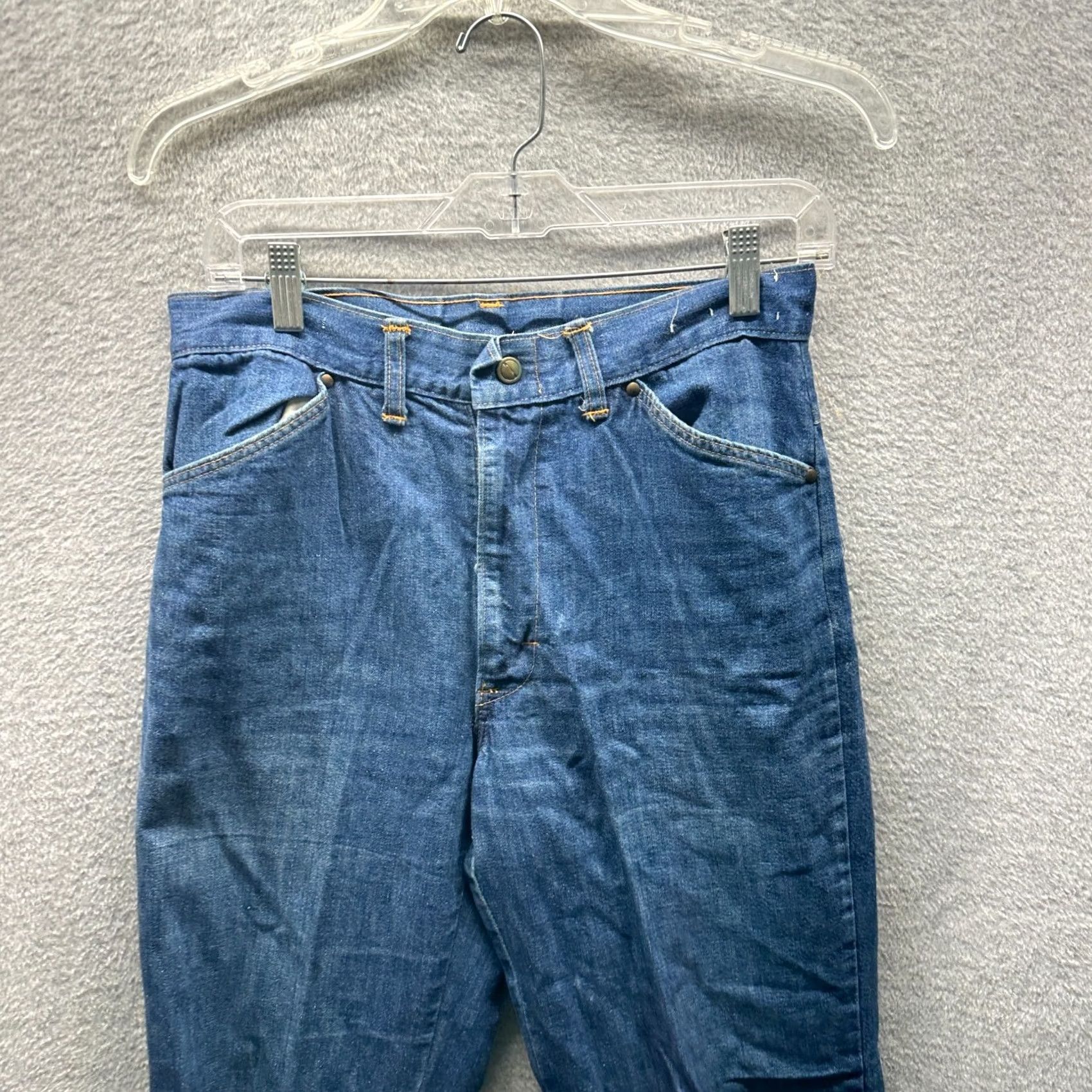 Denime VINTAGE H.I.S. Jeans Adult W 28 L 30 Blue Denim Pants Cotton Zip 70s 80s Size US 28 / EU 44 - 2 Thumbnail