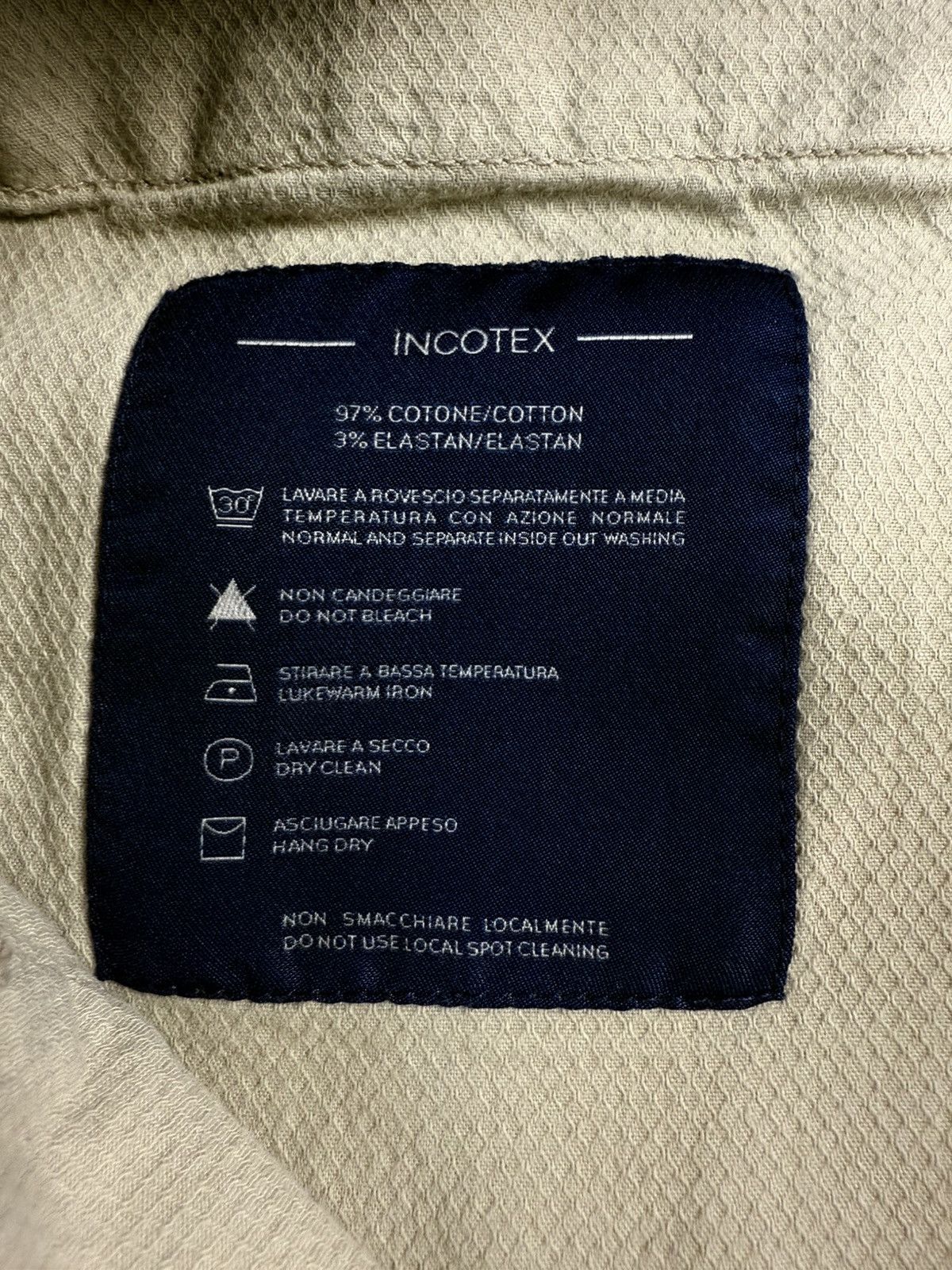 Incotex Incotex Slim Fit Beige Chinos Cotton Elastane Size 50 Size US 34 / EU 50 - 3 Thumbnail