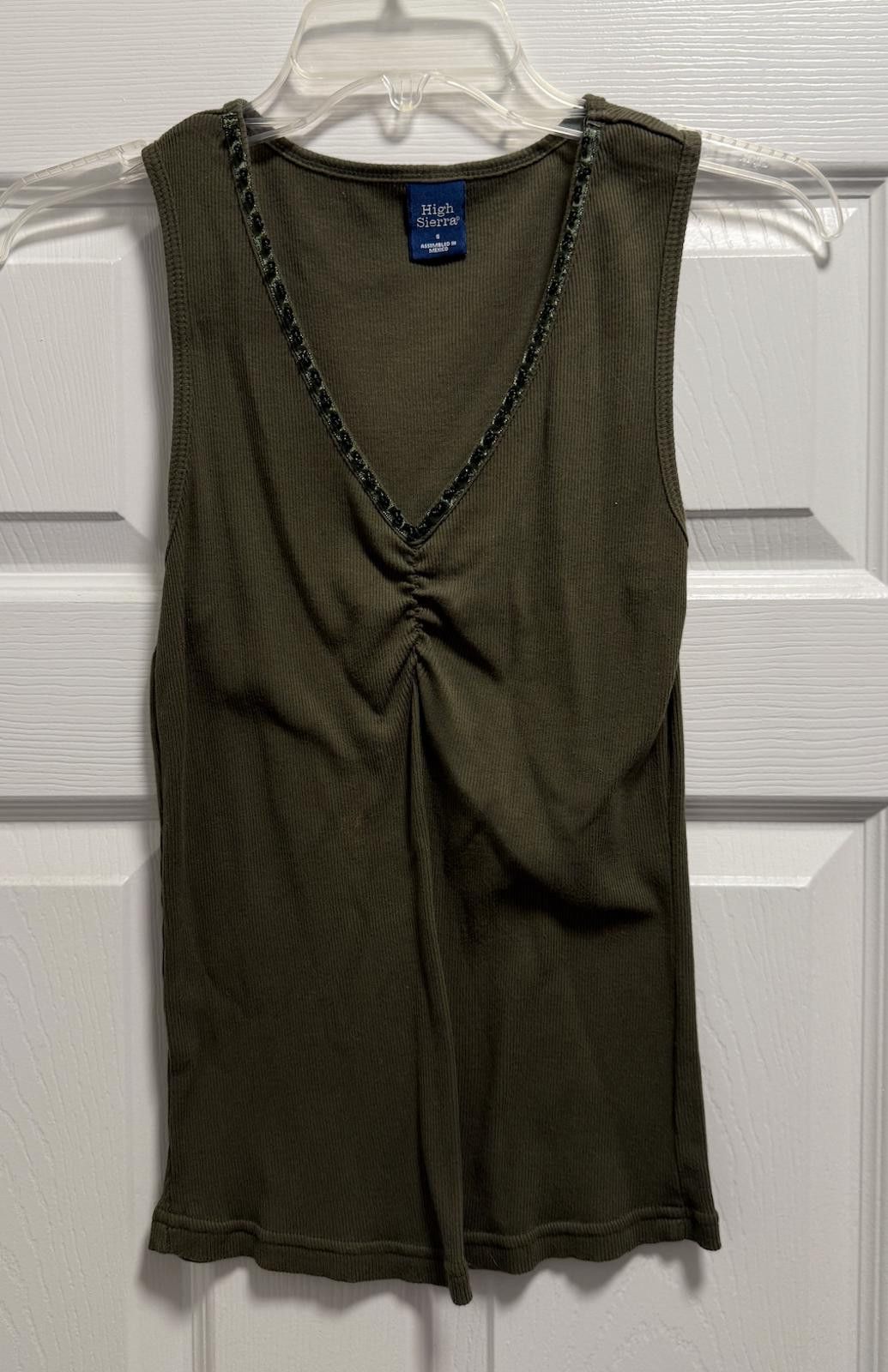 High Sierra High Sierra Women's Olive Green V-Neck Tank Top Size S / US 4 / IT 40 - 1 Thumbnail