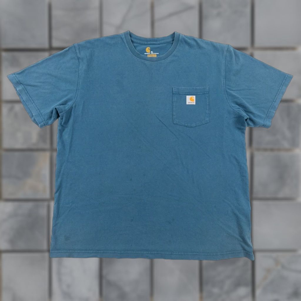 Carhartt Carhartt Blue Pocket Tee Shirt Adult XL Short Sleeve Crewneck Workwear Mens Size US XL / EU 56 / 4 - 1 Thumbnail
