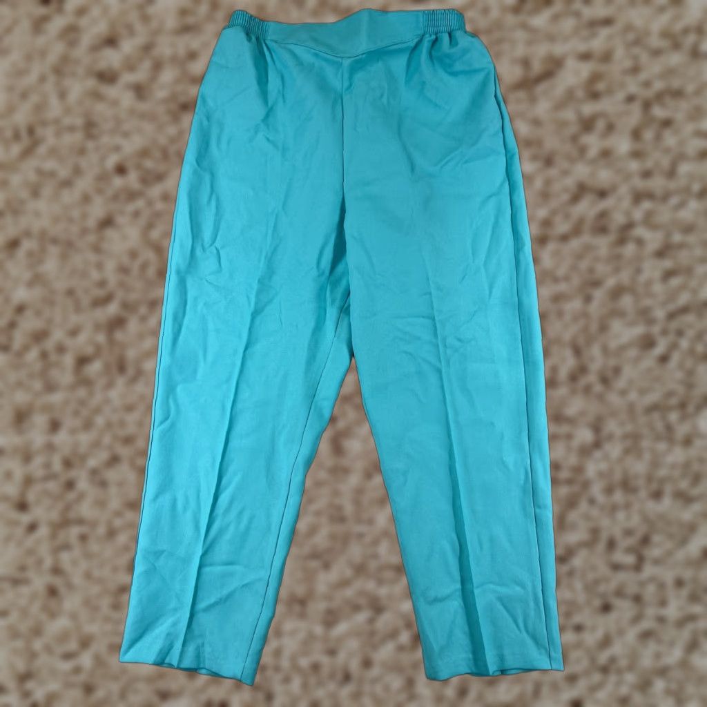 Vintage VINTAGE Laurente Pants Womens 36 Blue Elastic Waist Pull On 100% Polyester USA Size 25" / US 0 / IT 36 - 1 Thumbnail