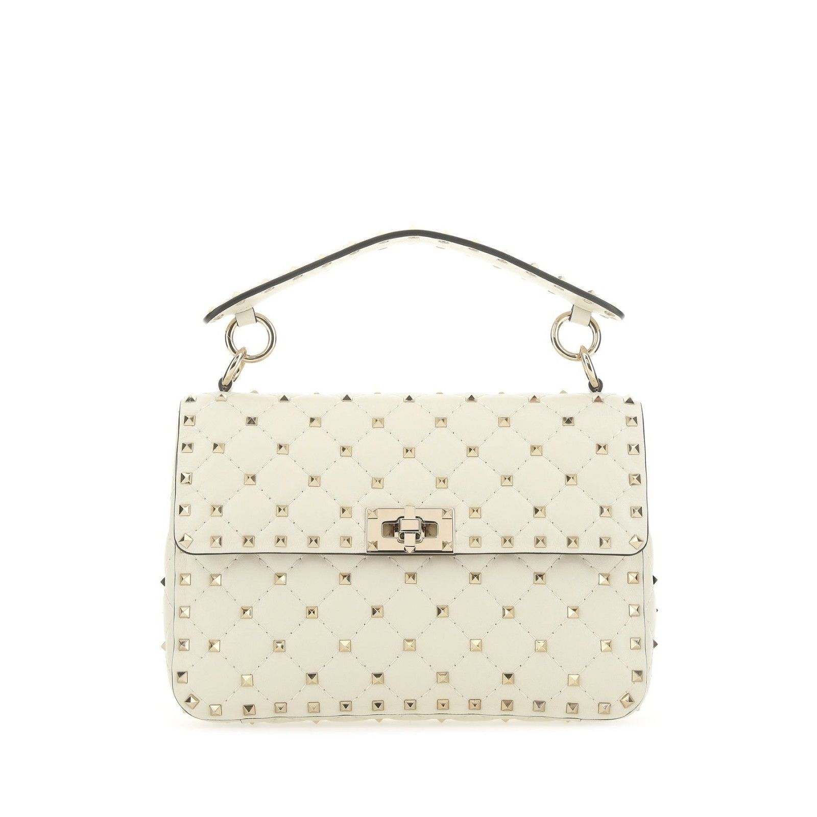 Valentino VALENTINO GARAVANI Rockstud Spike Medium Ivory Nappa Leather Size ONE SIZE - 1 Thumbnail