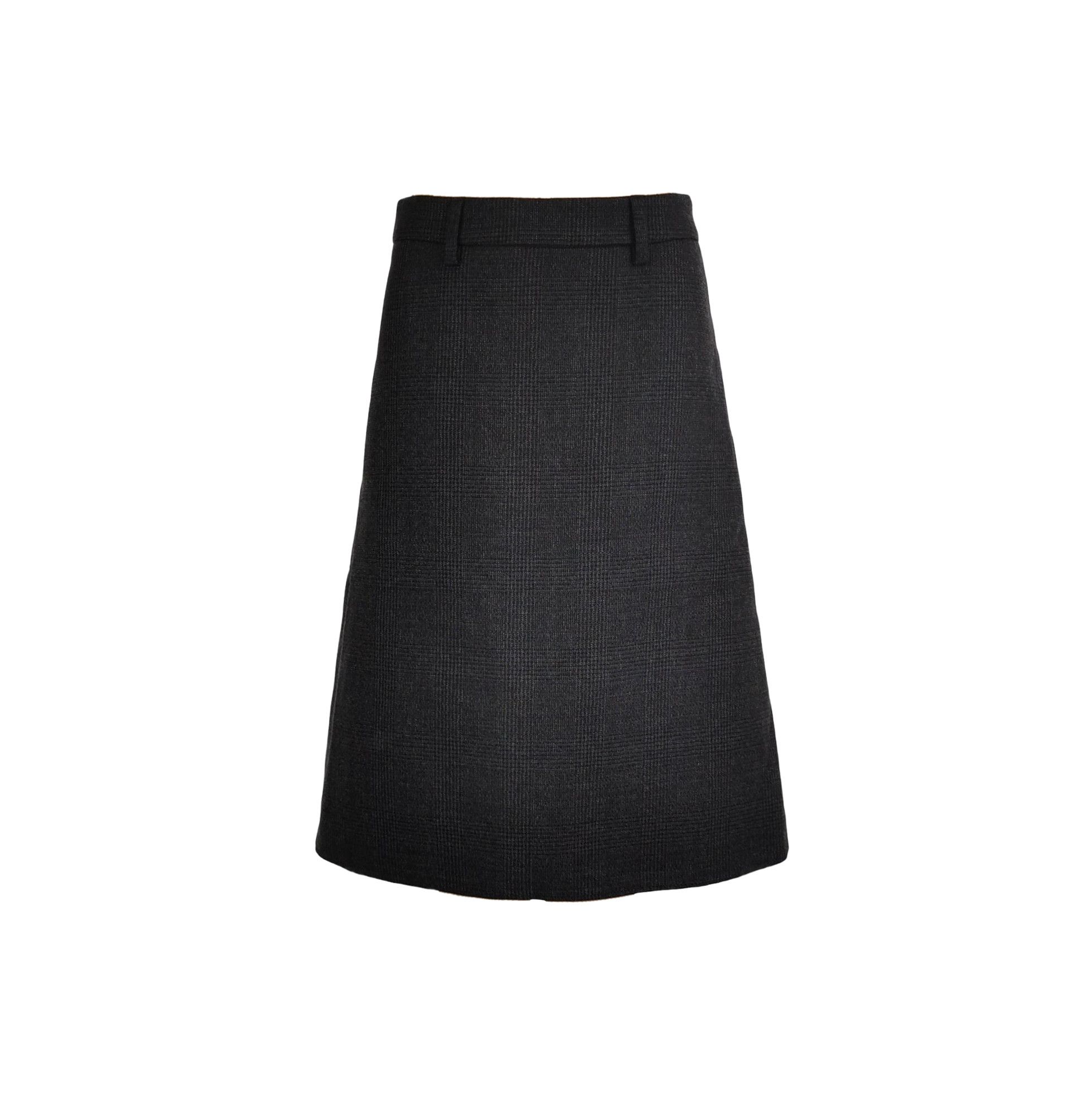 Prada Wool-Blend Plaid Midi Skirt - dmc