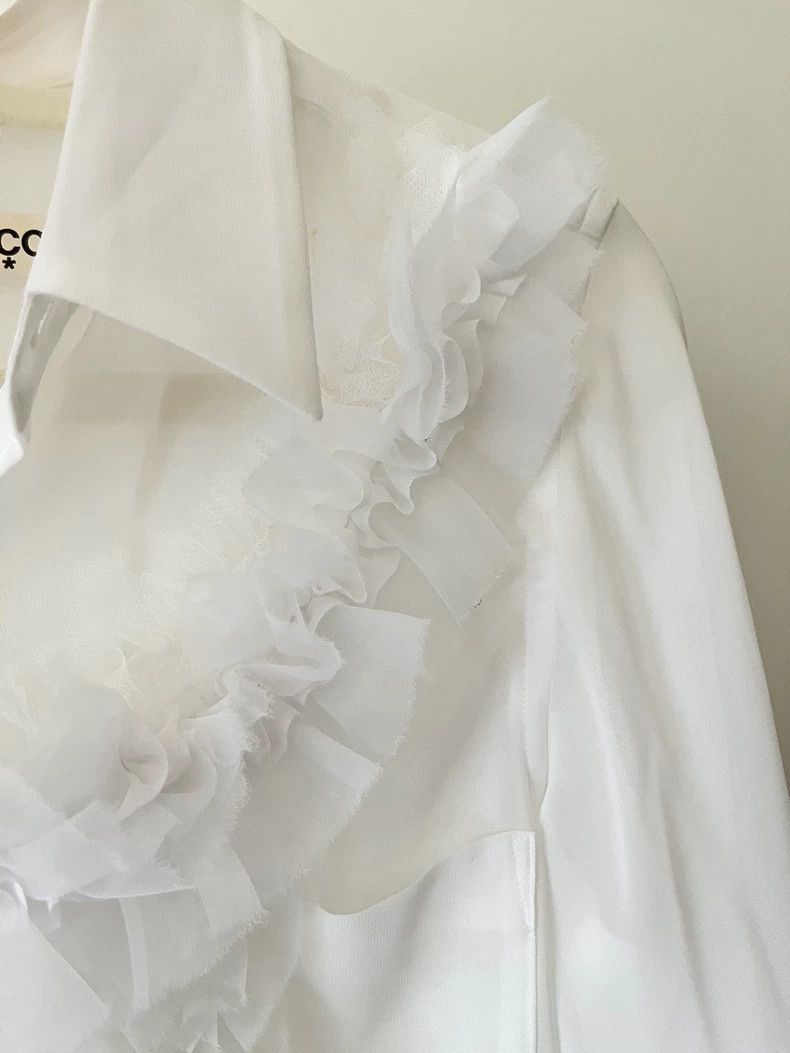 Comme des Garcons Comme Des Garcons Bouquet of flowers pinched white shirt Size XS / US 0-2 / IT 36-38 - 2 Thumbnail