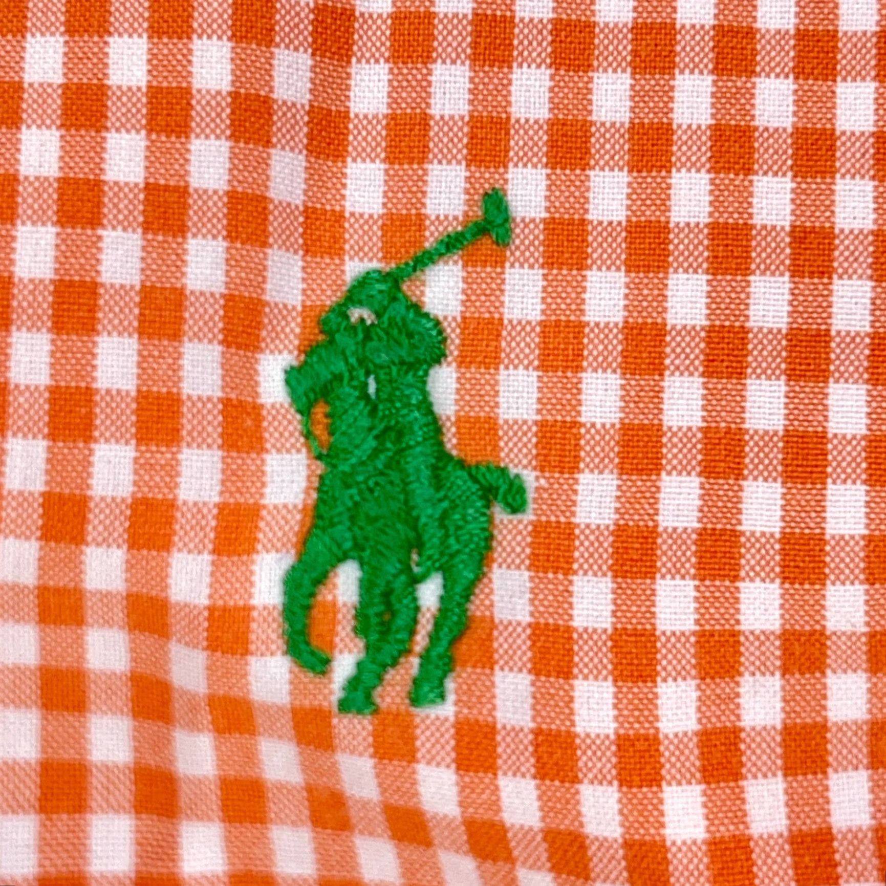 Ralph Lauren Ralph Lauren Shirt Men Large Orange Check Button-Up Polo Dress Tilden Golf Size 42R - 5 Thumbnail