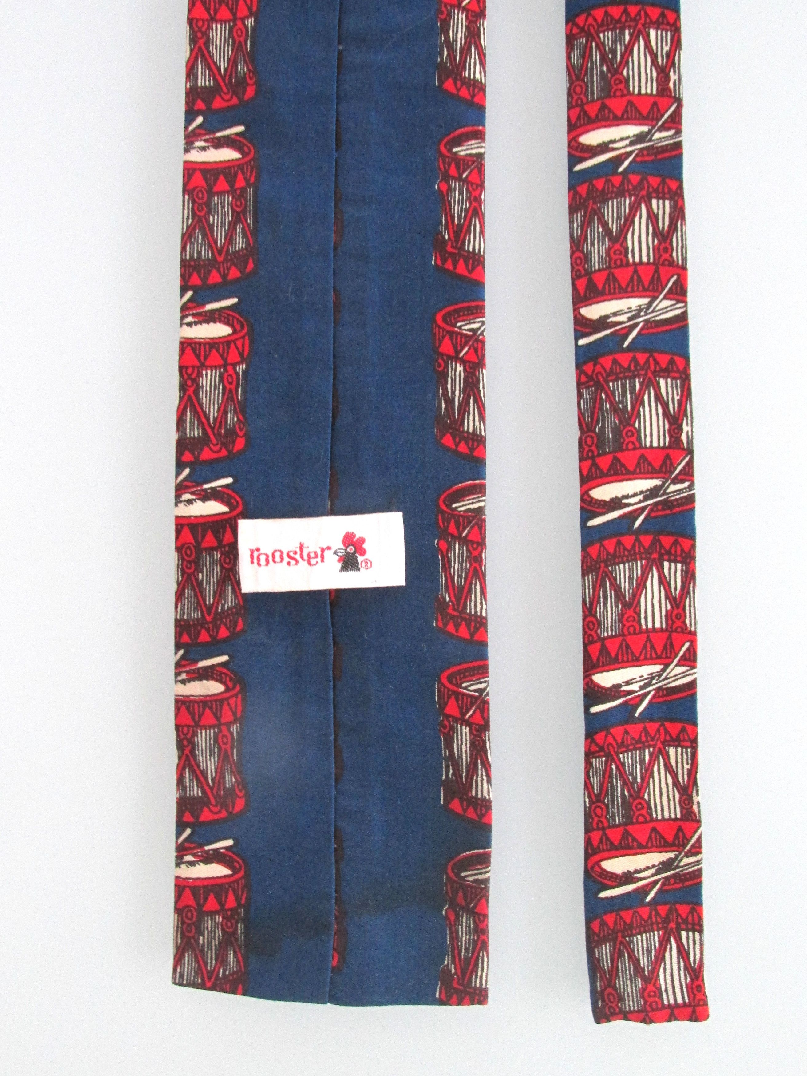Vintage Rooster Vintage Men's Flat/Square End Cotton Tie Size ONE SIZE - 4 Thumbnail