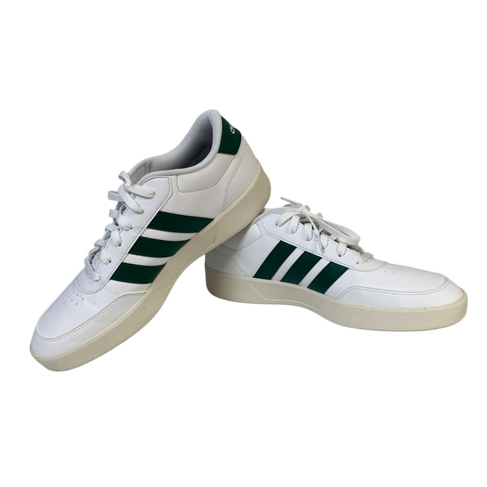 Adidas New In Box Adidas Men 10 White Faux Leather Breaknet Shoes Size US 10 / EU 43 - 3 Thumbnail