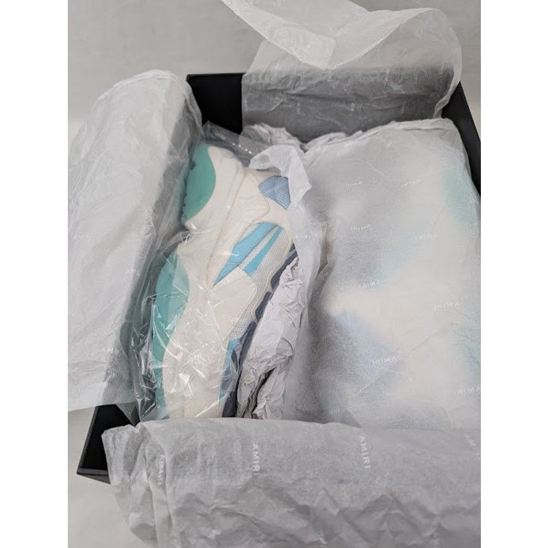 Amiri o1rshd1 Bone Runner Low-Top Sneakers in Baby Blue Size US 13 / EU 46 - 23 Thumbnail