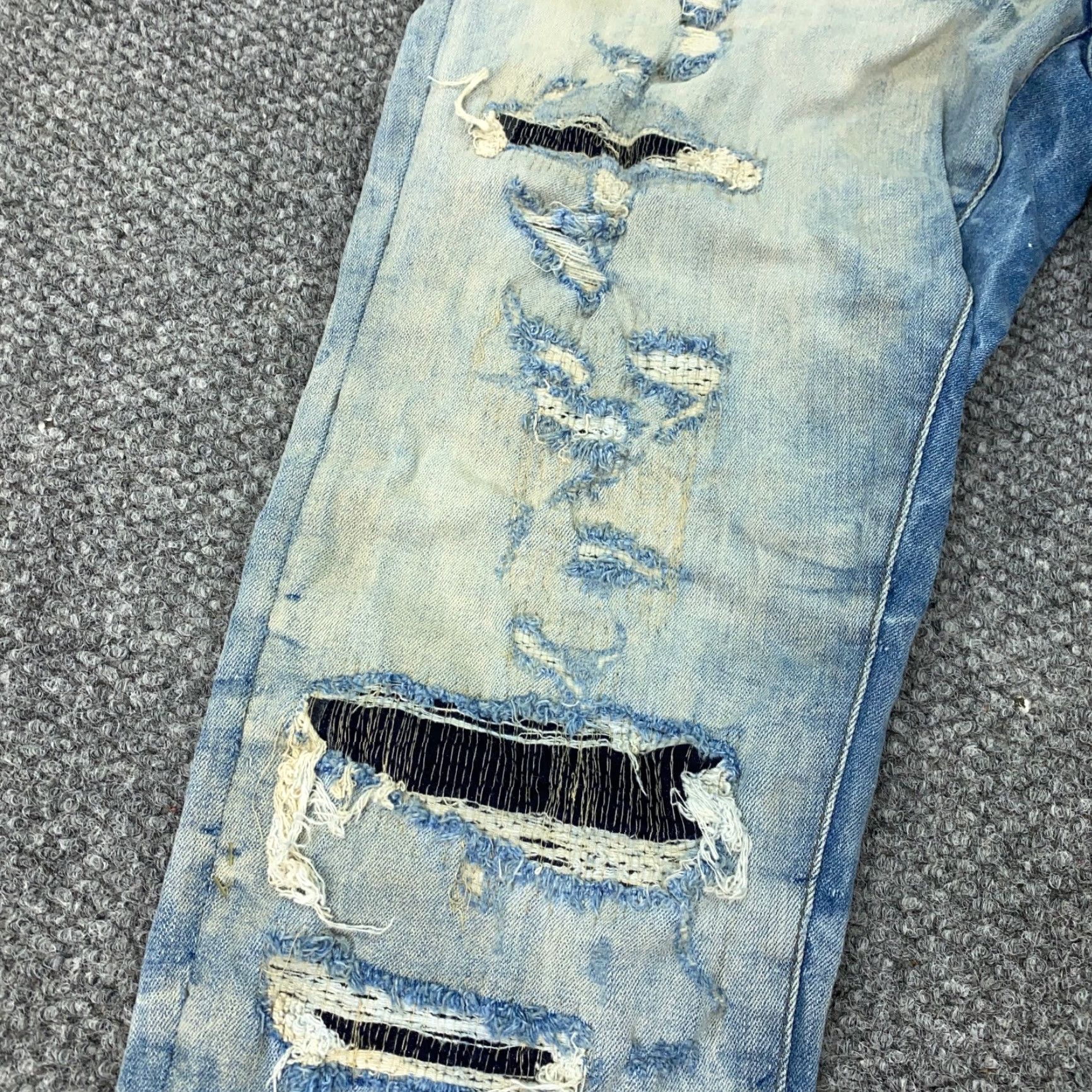 Jordan Craig Jordan Craig Lagacy Edition Jeans Mens 34x30 Blue Distressed Stretch Denim 5-Pocket Straight Inseam 29in Regular Size Mens Size US 34 / EU 50 - 5 Thumbnail