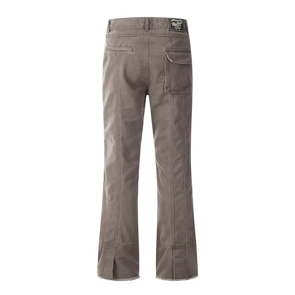 Japanese Brand American patchwork high street washed raw edge cargo jeans Size US 32 / EU 48 - 2 Thumbnail