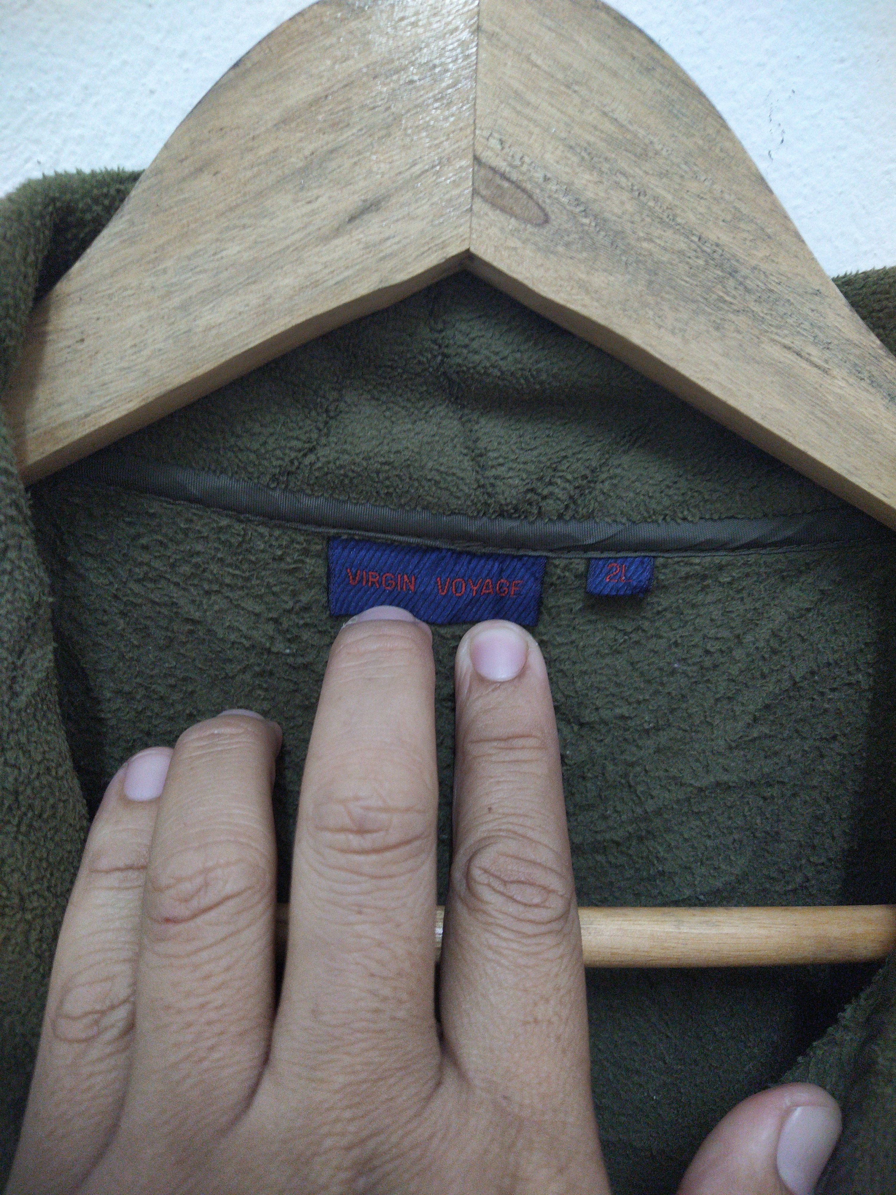Vintage Virgin Voyage Olive Green Fleece Full-Zip Jacket Size US XL / EU 56 / 4 - 4 Thumbnail