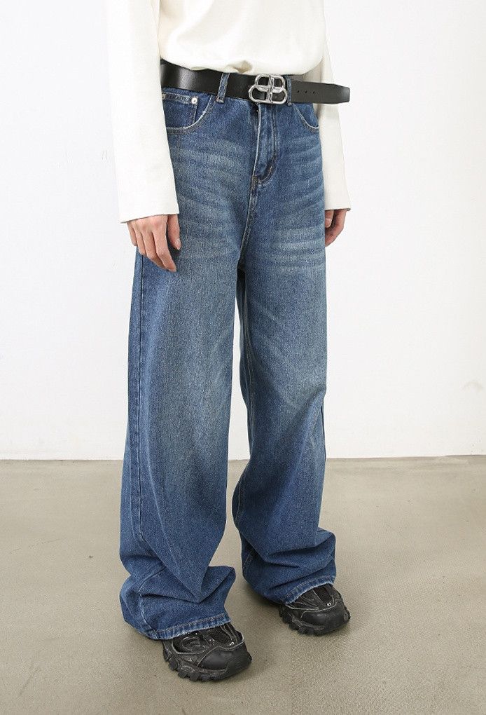 Japanese Brand × Jean Blue Washed Distressed Jeans Size US 32 / EU 48 - 2 Thumbnail
