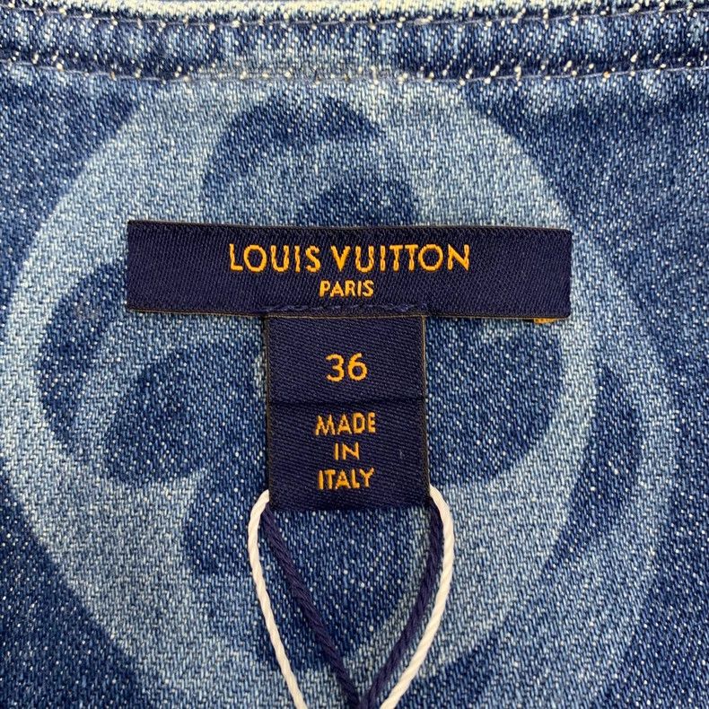 Louis Vuitton Louis Vuitton Navy logo full-print cotton crewneck sleevel Size XS / US 0-2 / IT 36-38 - 6 Thumbnail