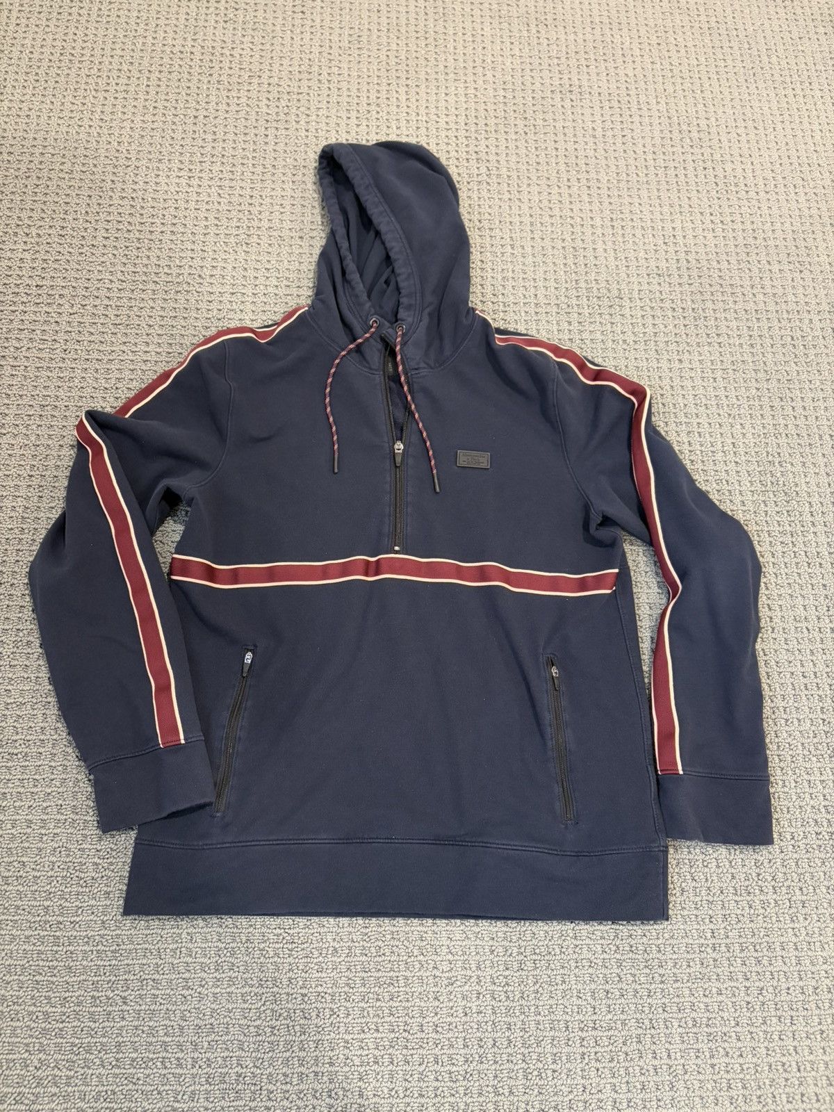 Abercrombie & Fitch A & F pullover 1/4 zip hoodie with zip kangaroo pockets Size US M / EU 48-50 / 2 - 1 Thumbnail
