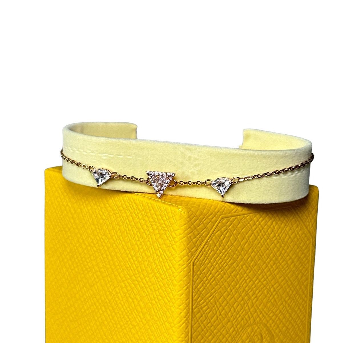 Swarovski Ortyx bracelet Triangle cut, White, Rose gold M