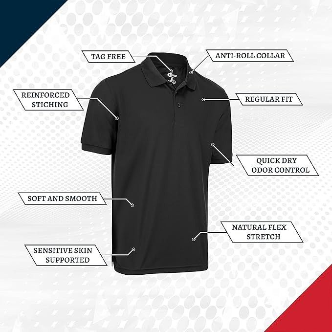Premium Co. Premium Wear Mens Polo XL Black Moisture Wicking New Size US M / EU 48-50 / 2 - 4 Thumbnail