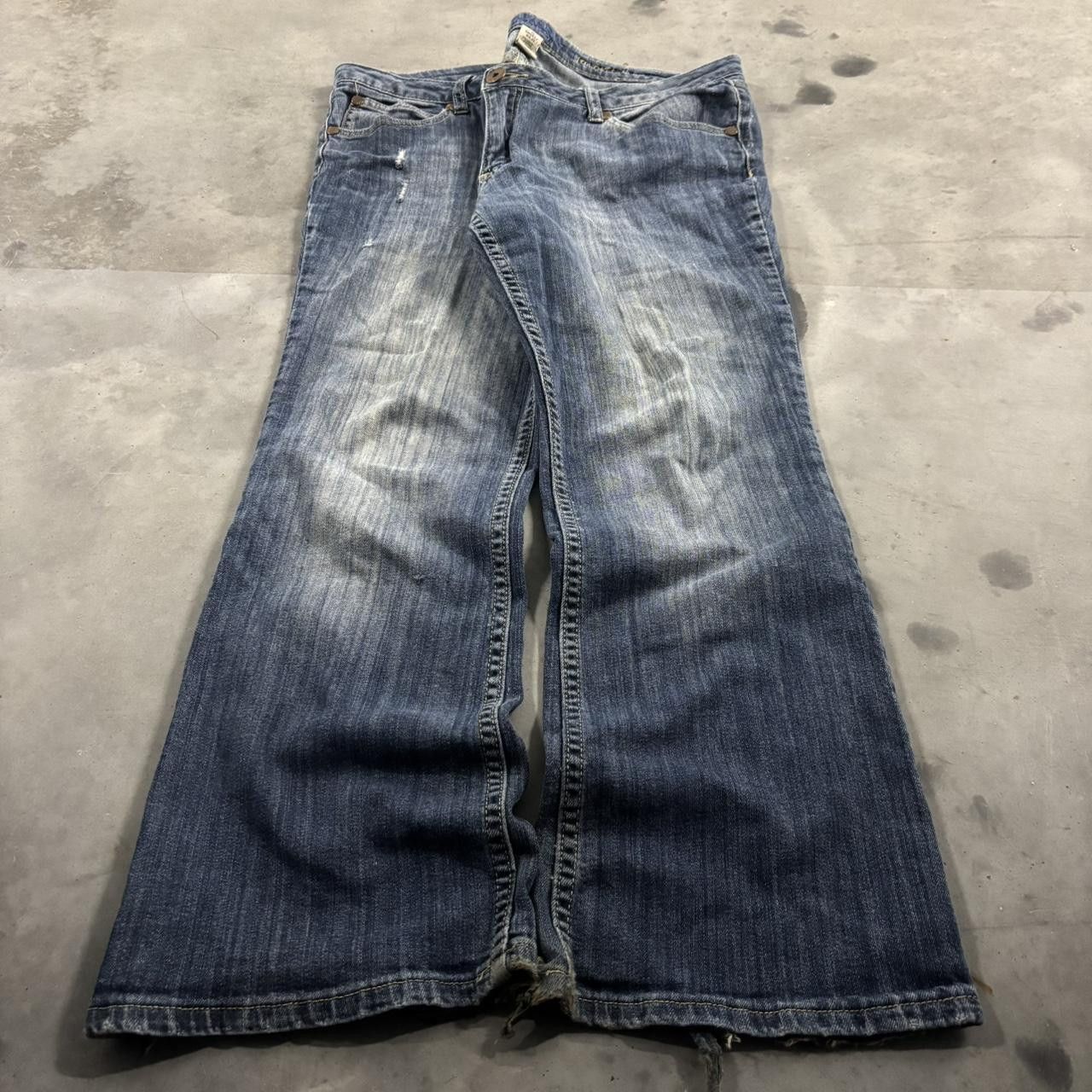Vintage Crazy Vintage Y2K/2000s Grunge Faded Dark Wash Bootcut Denim Jeans! 38x28 Size US 38 / EU 54 - 3 Thumbnail
