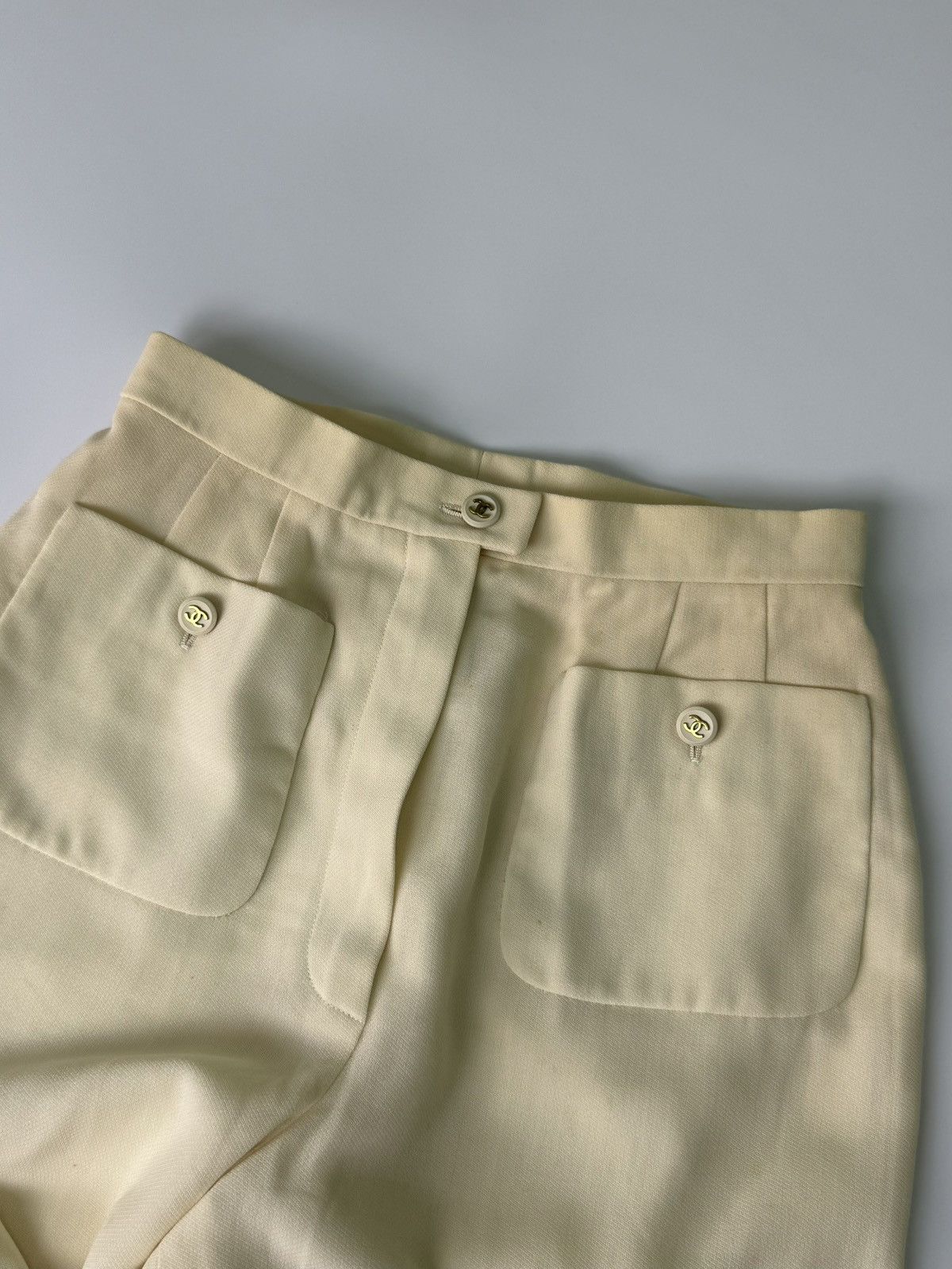 Chanel Chanel Boutique Beige Wide Leg Trousers Size 26" / US 2 / IT 38 - 5 Thumbnail