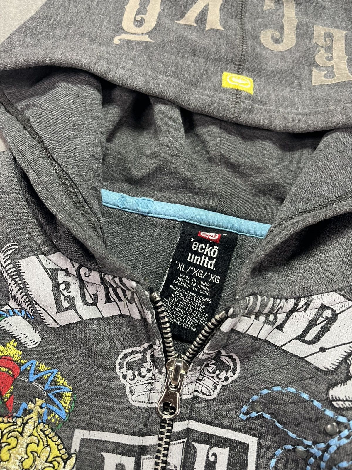 Ecko Unltd. 2000s Ecko Unltd. Distressed Faded Printed Y2K Zip Hoodie L Size US L / EU 52-54 / 3 - 10 Thumbnail
