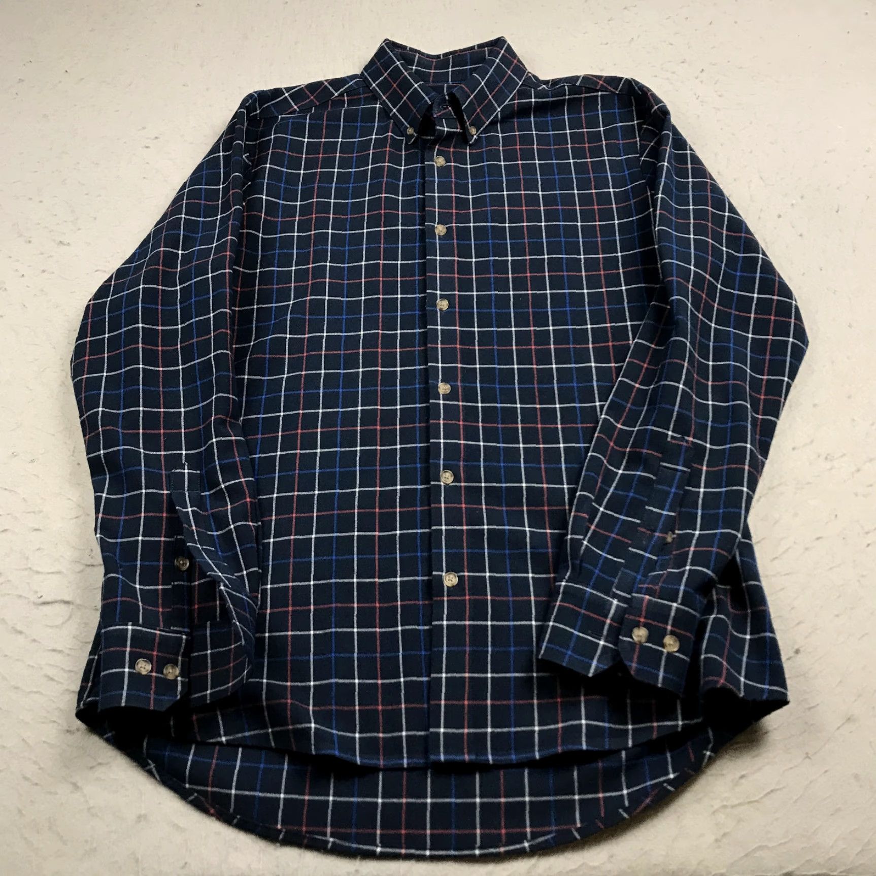 Mizzen+Main Mizzen+Main Shirt Mens Large Trim Fit Blue Check Rayon Made USA Casual Button-Up Size US L / EU 52-54 / 3 - 2 Thumbnail