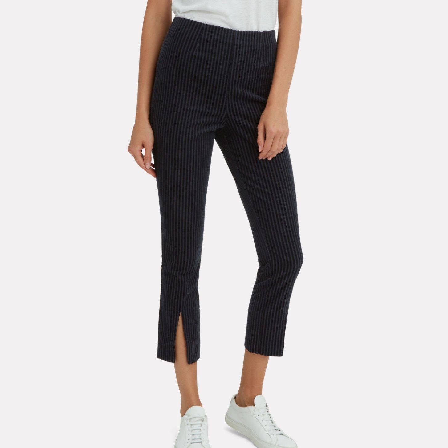 Frame FRAME denim Fine Variegated Slit Pants Fall Navy Cotton Size 26" / US 2 / IT 38 - 3 Thumbnail