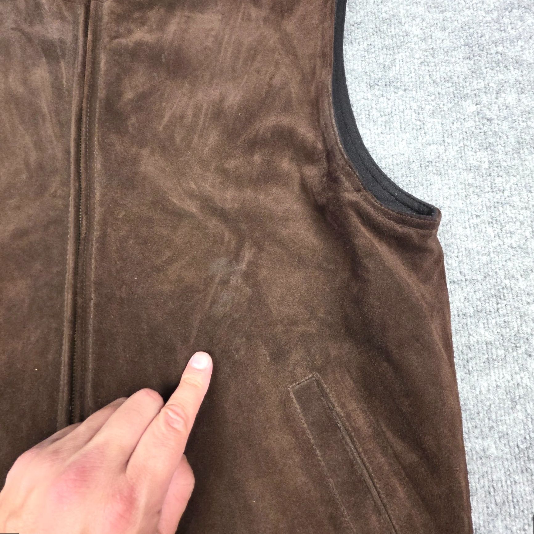 Vintage Mark Shale Vest Men's M Reversible Leather Wool Cashmere Full Zip Stand-Up Collar Brown Black Size US M / EU 48-50 / 2 - 5 Thumbnail
