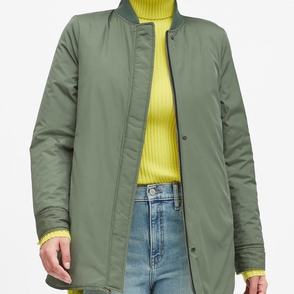 image of Banana Republic Reversible Jacket In Green & Neon, Women's (Size Medium)